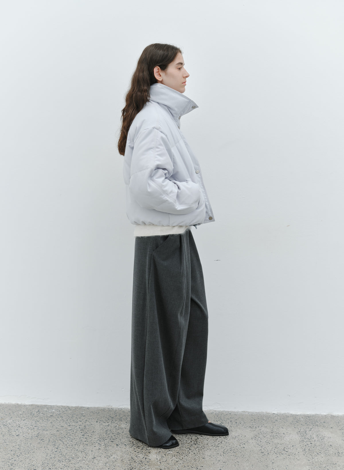 STAND COLLAR SHORT DOWN