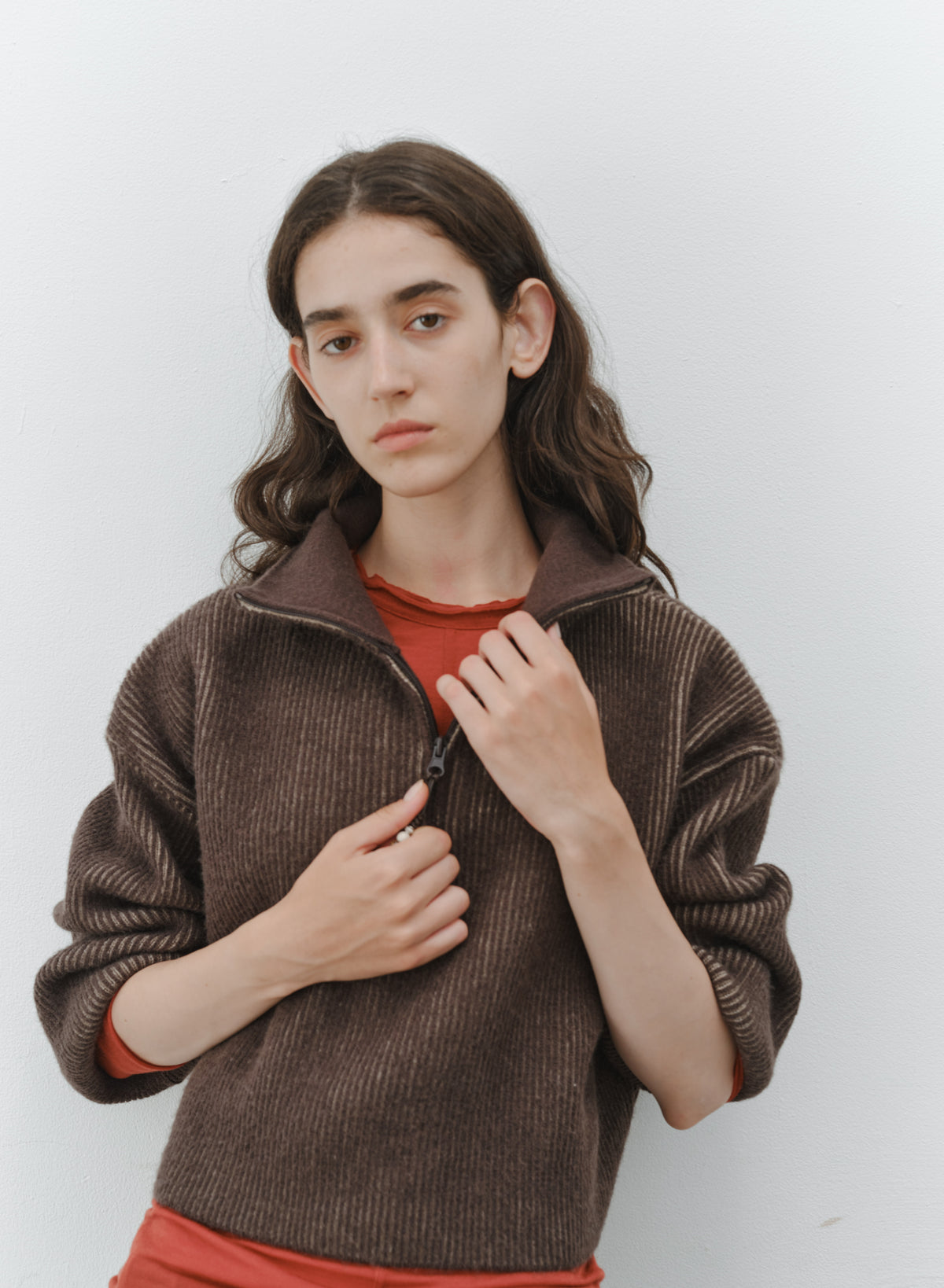 HALF ZIP SHORT SWEATER