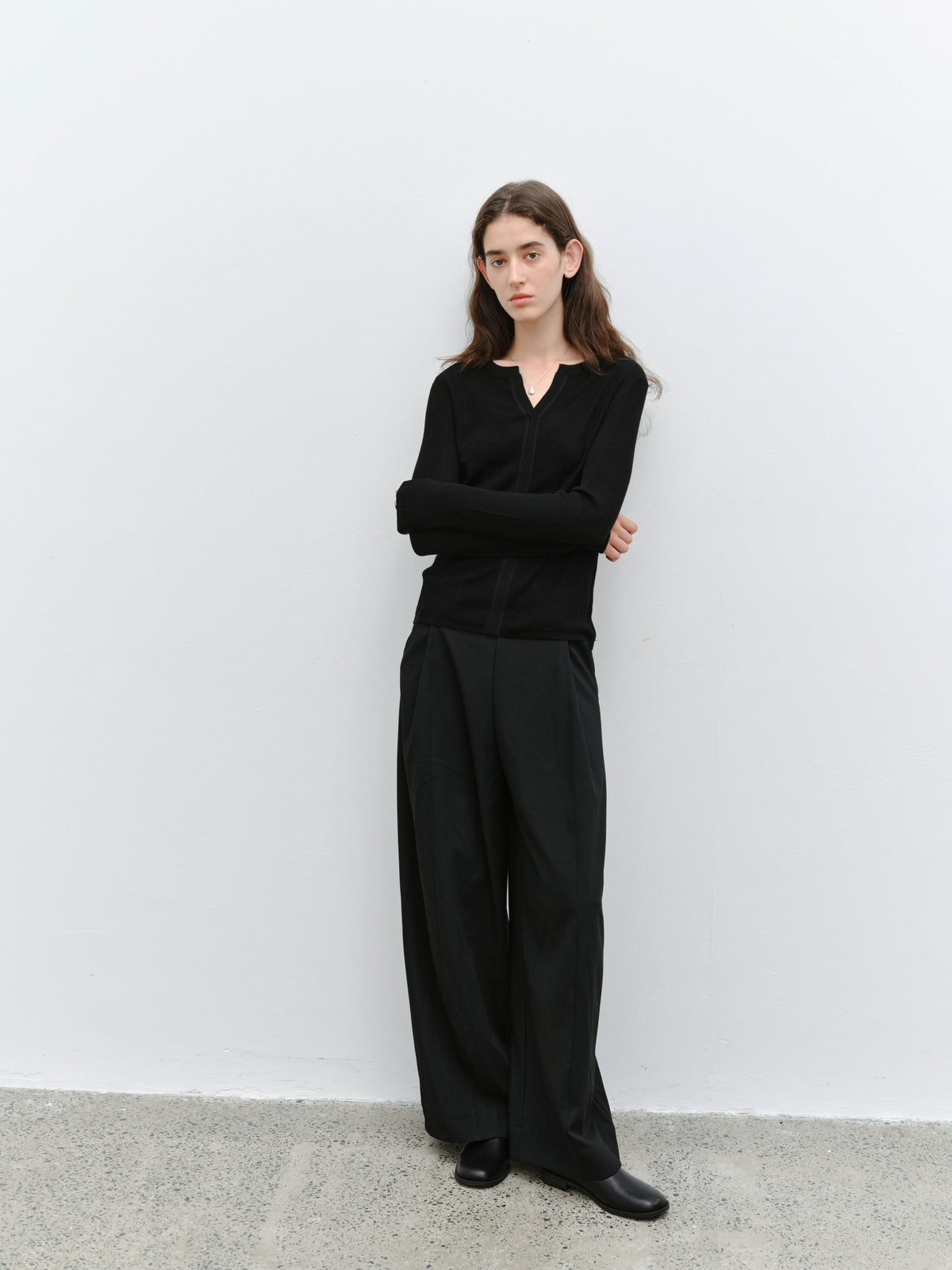 SHARP DRAPE WIDE SLACKS