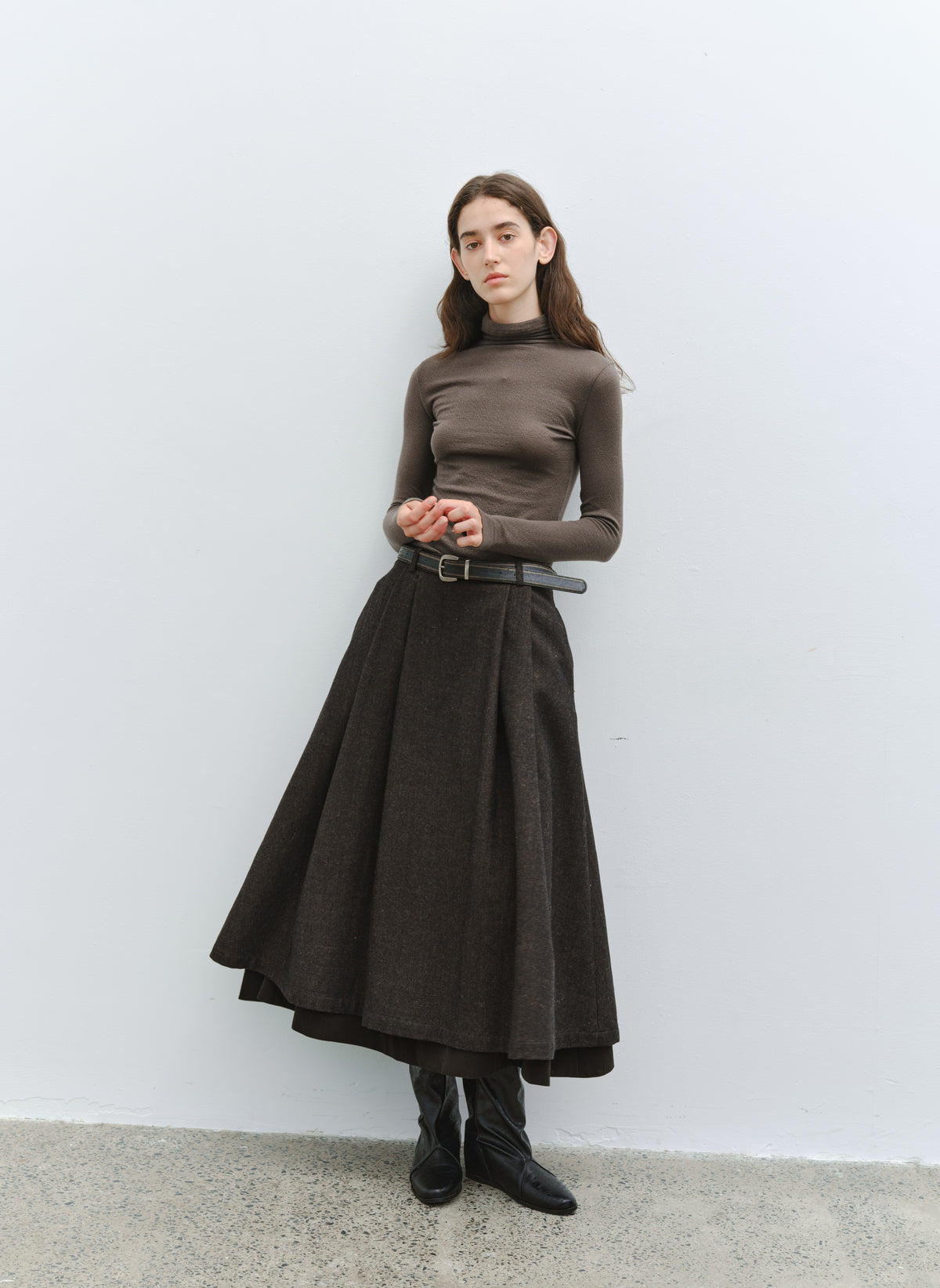 LAYERED FLARE WARM SKIRT