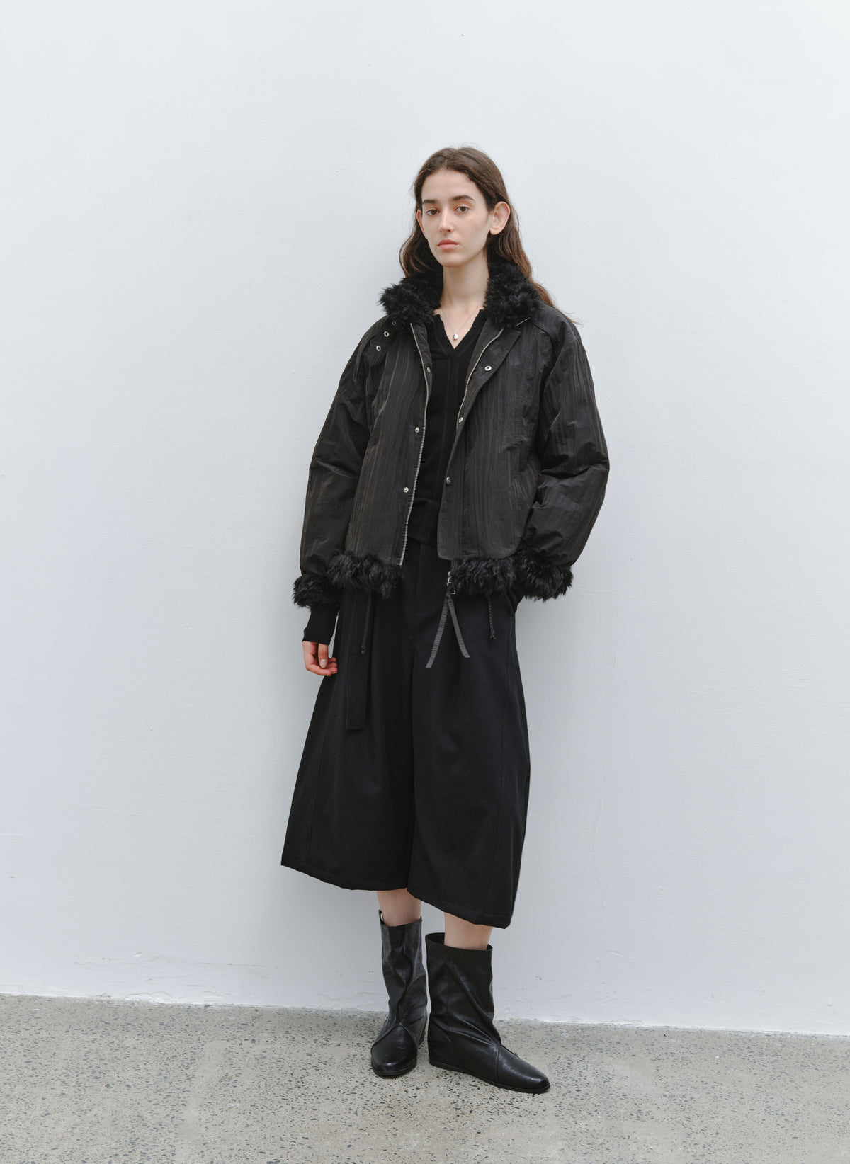 FUR EDGE BELT DOWN JACKET