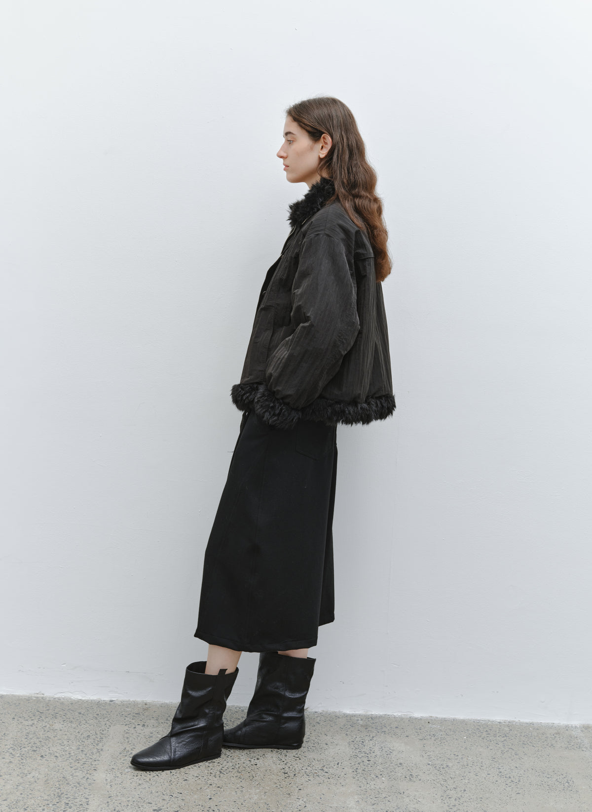 FUR EDGE BELT DOWN JACKET