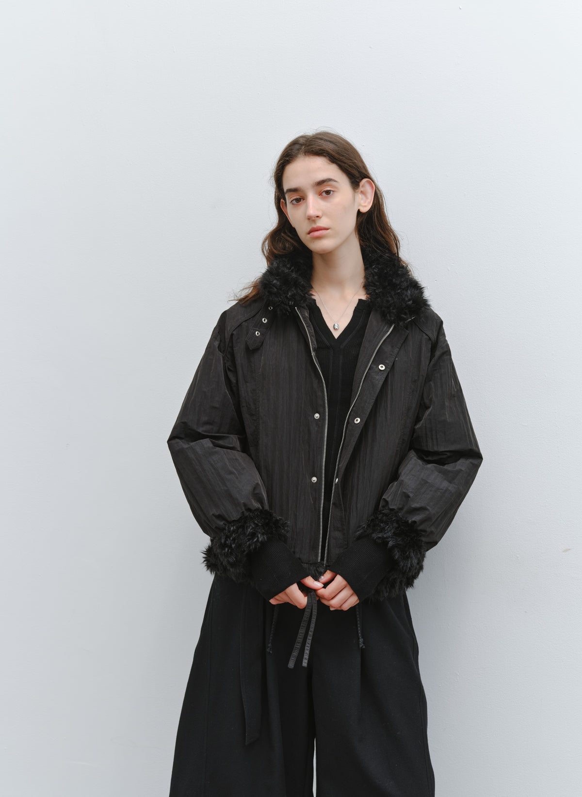 FUR EDGE BELT DOWN JACKET
