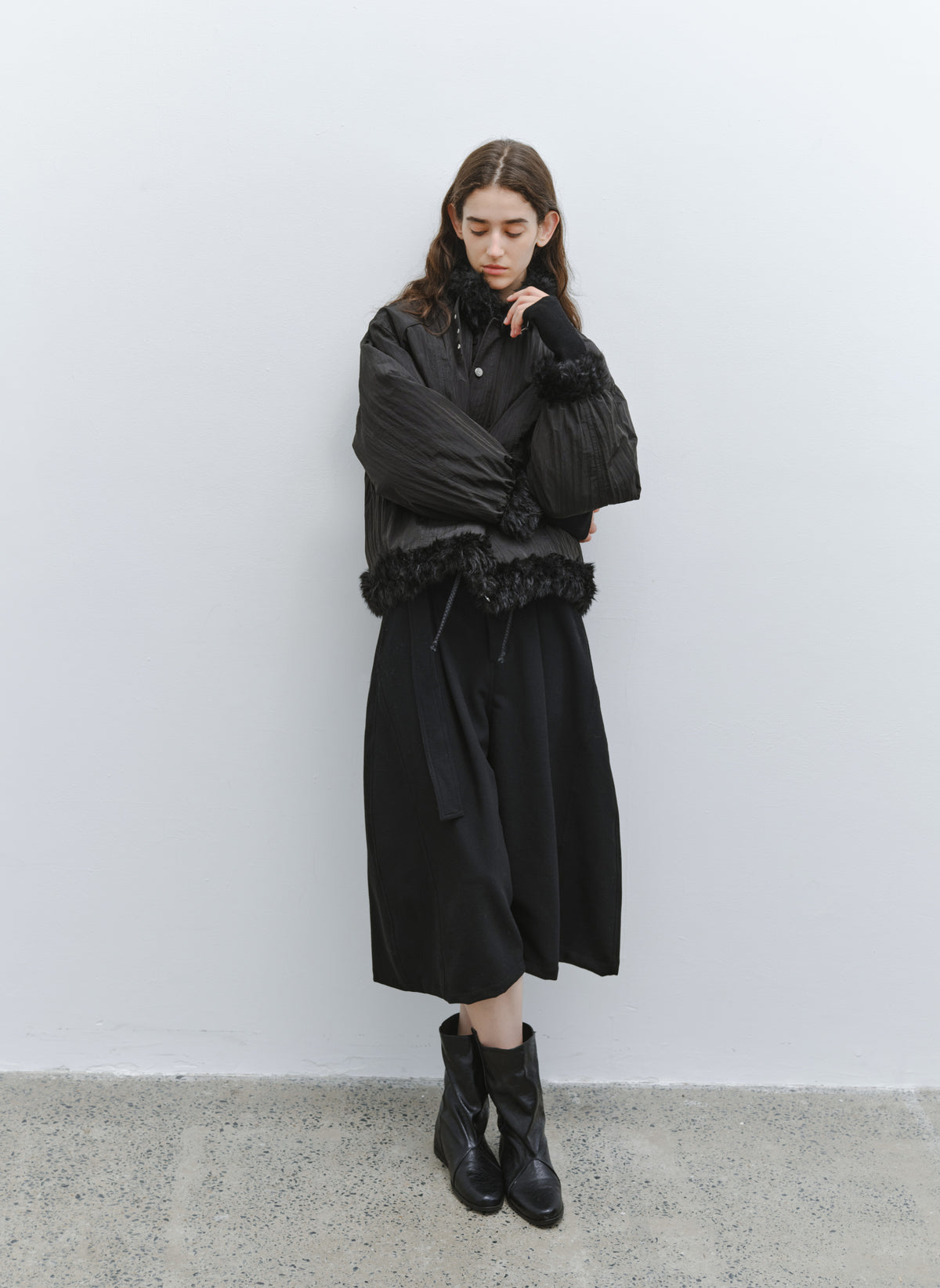 FUR EDGE BELT DOWN JACKET