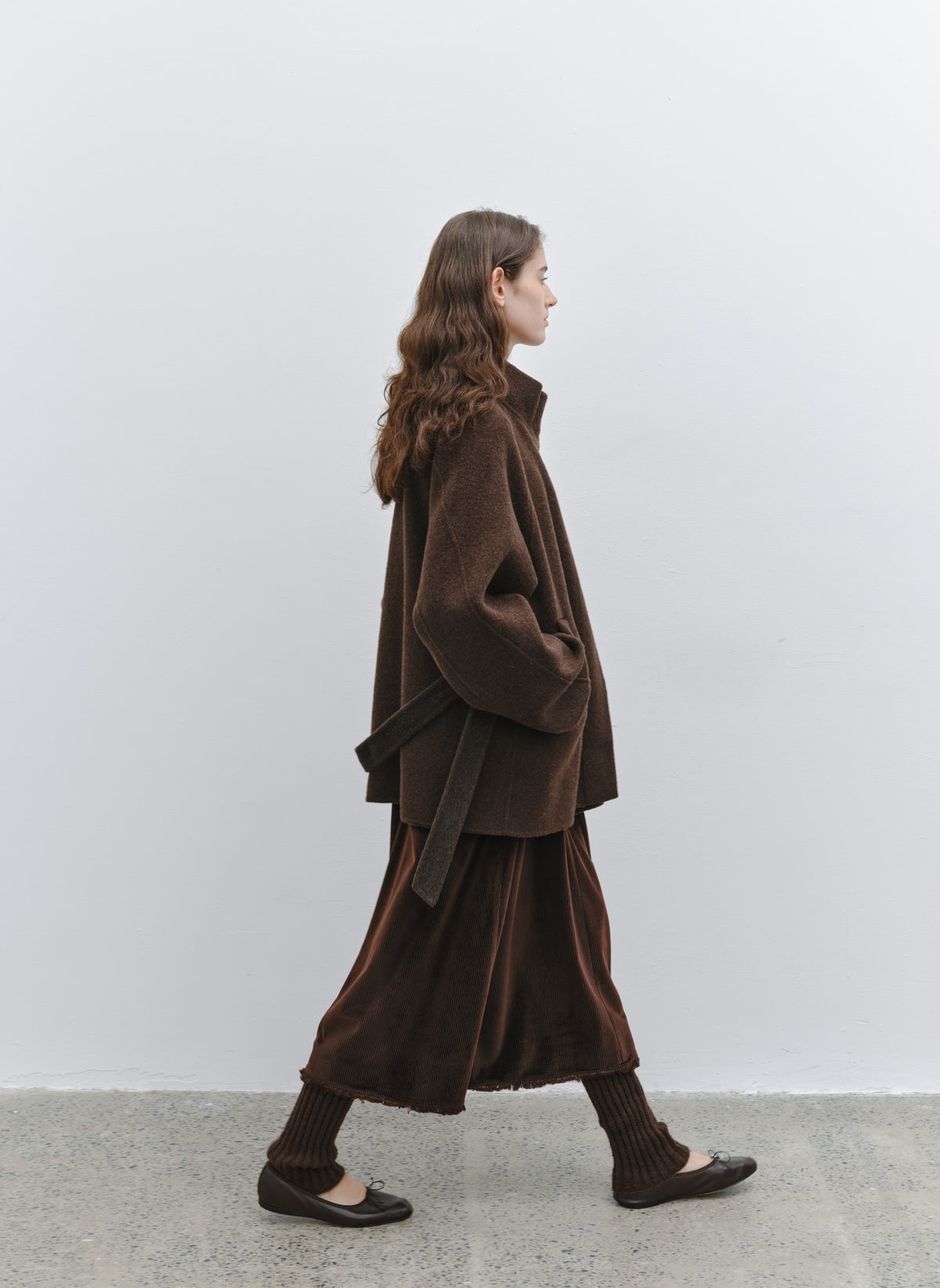 FEATHER WOOL100% MIDI COAT