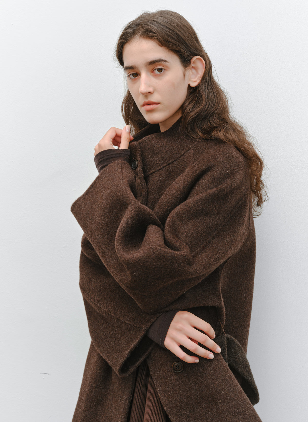 FEATHER WOOL100% MIDI COAT