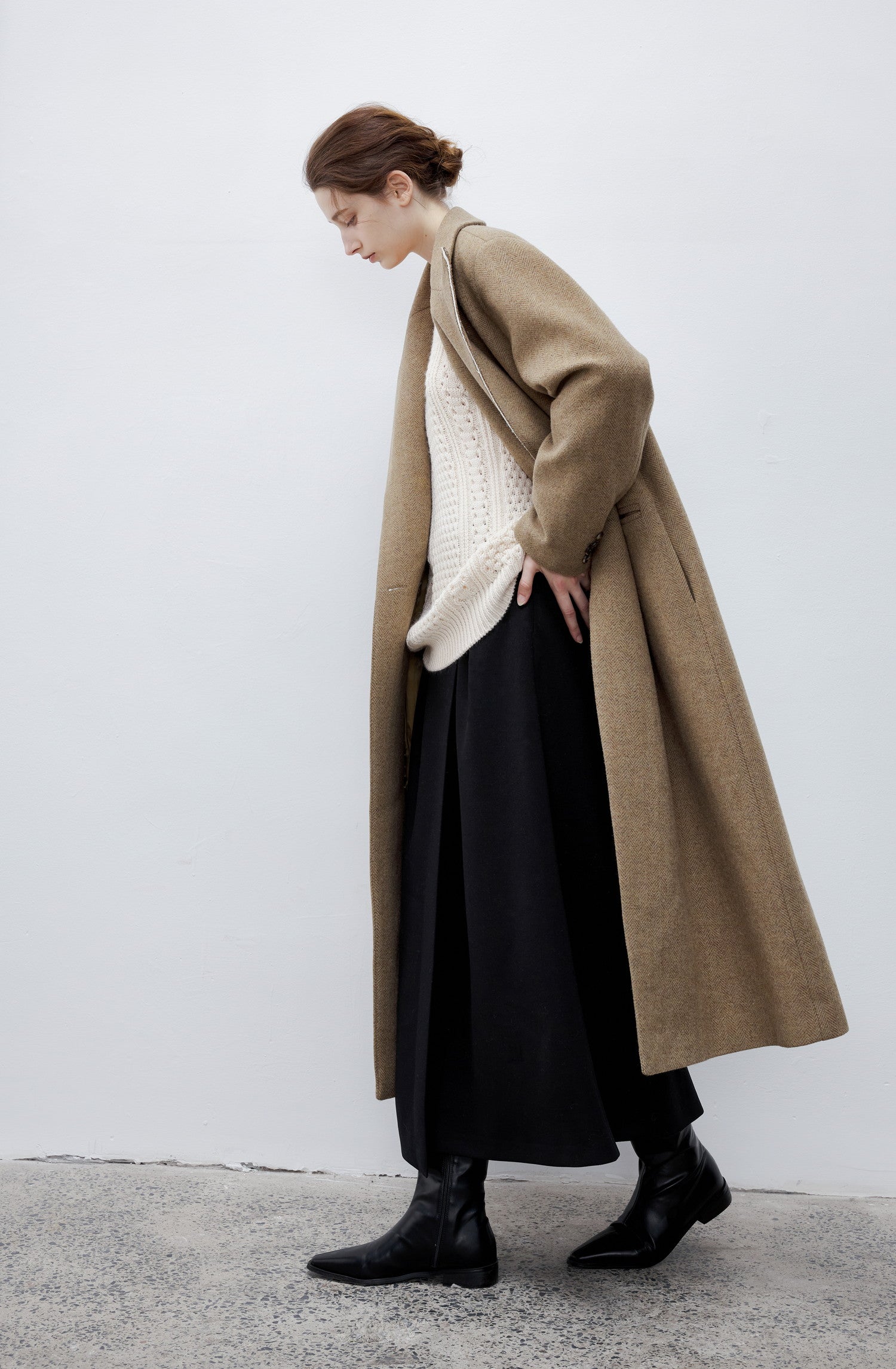 WHITE LINE WOOL TWEED COAT / ホワイトラインウールツイードコート