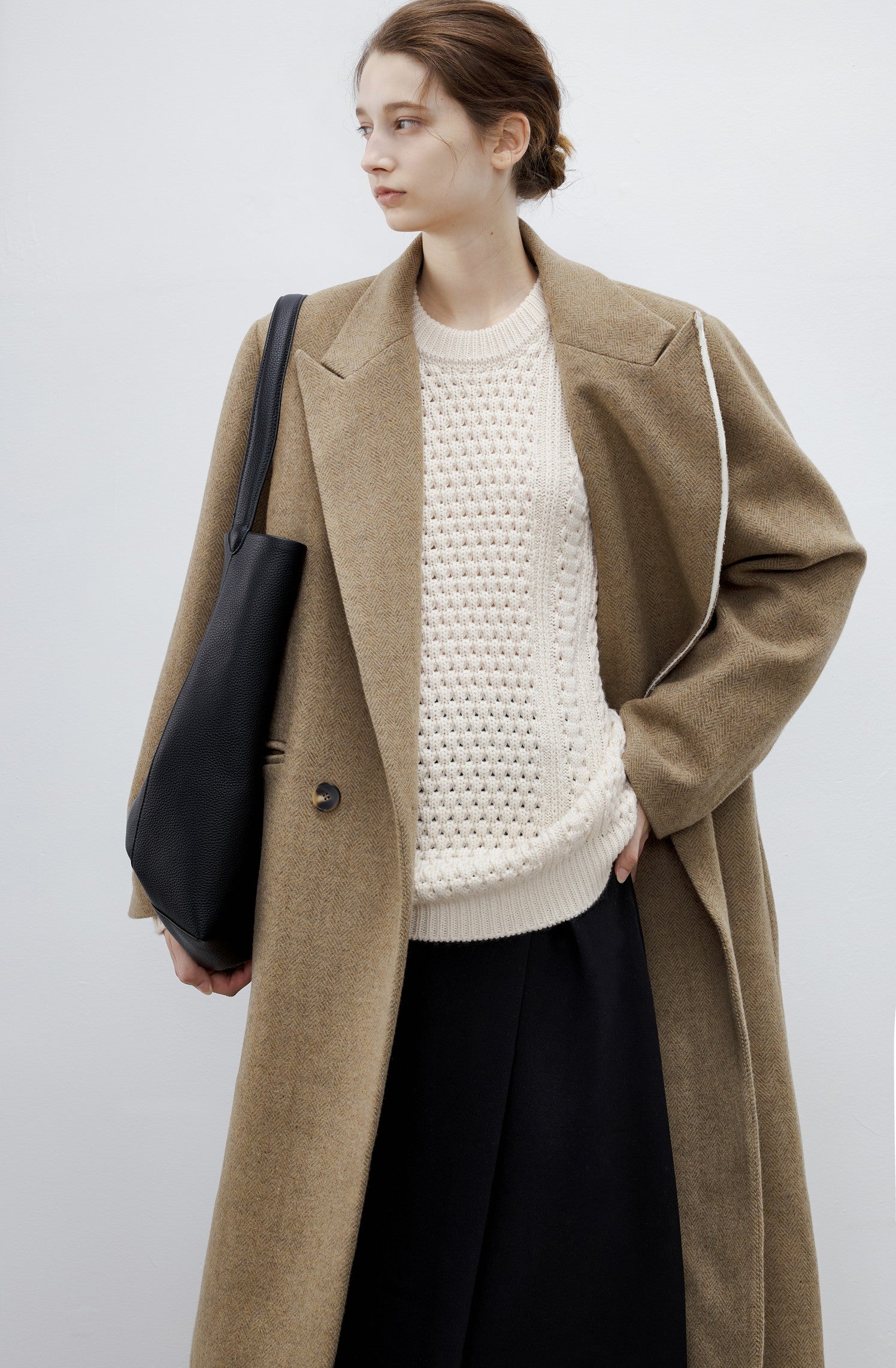 WHITE LINE WOOL TWEED COAT / ホワイトラインウールツイードコート