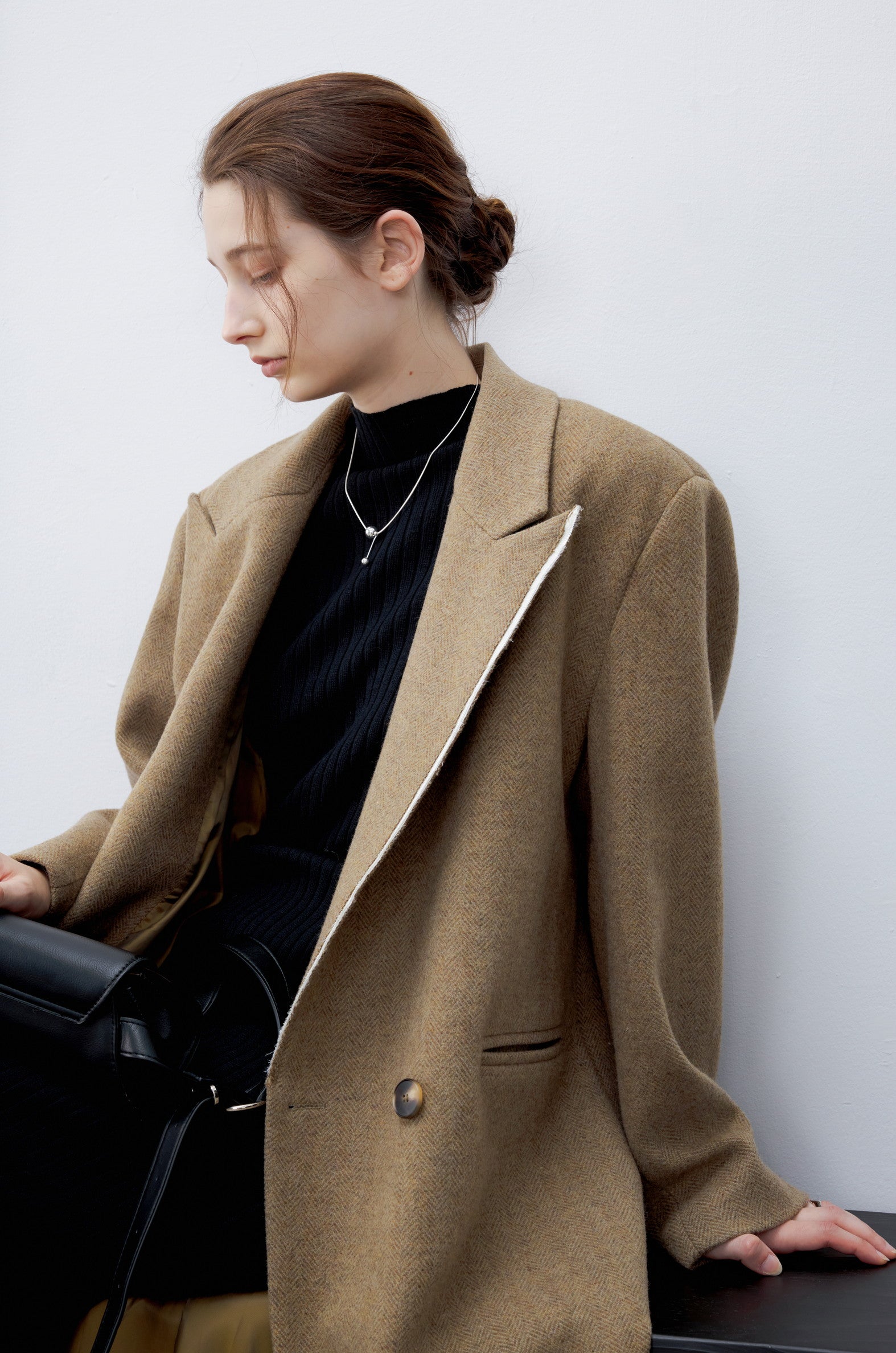 WHITE LINE WOOL TWEED COAT / ホワイトラインウールツイードコート