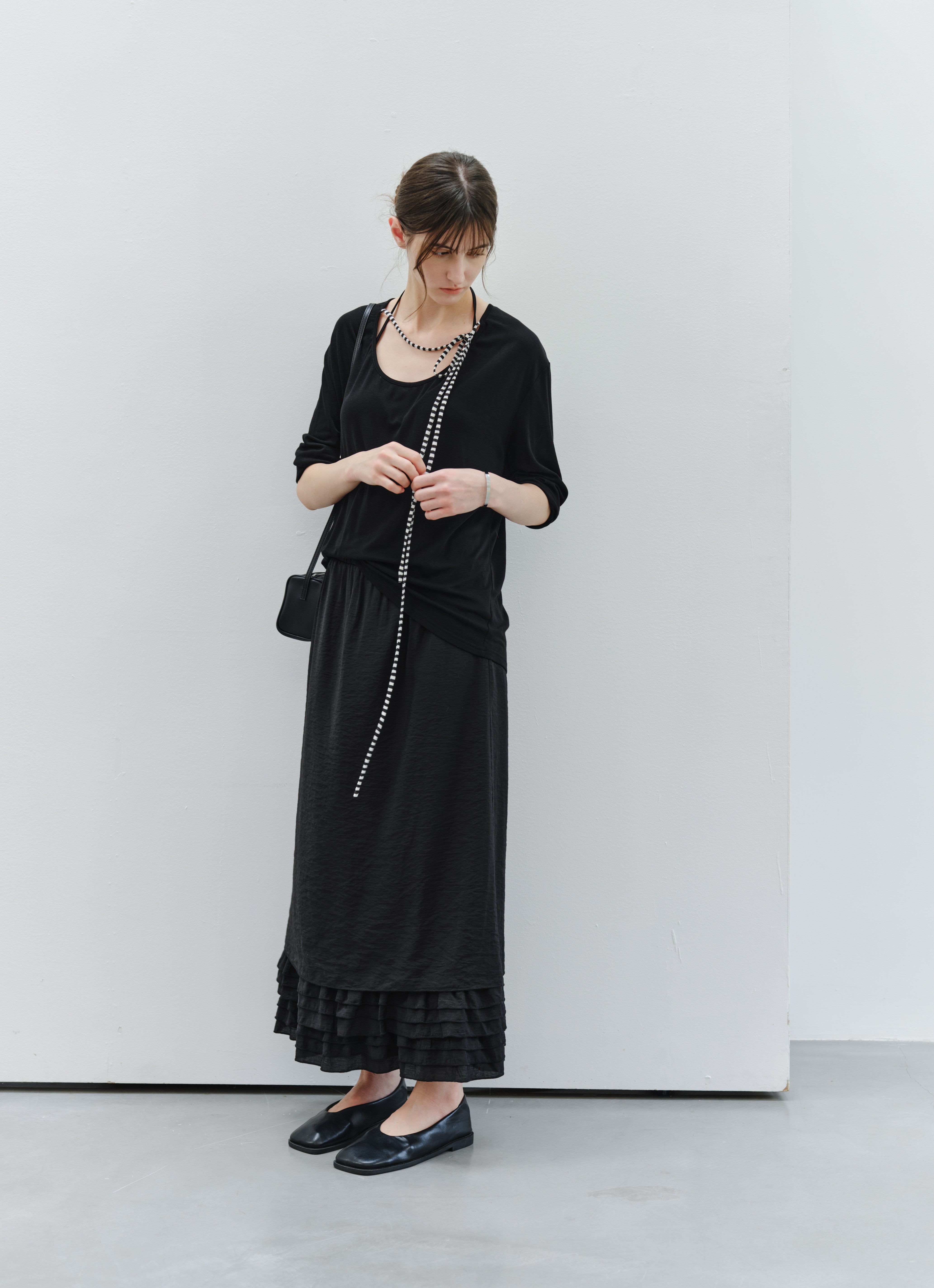 LACE HEM STRAIGHT SKIRT