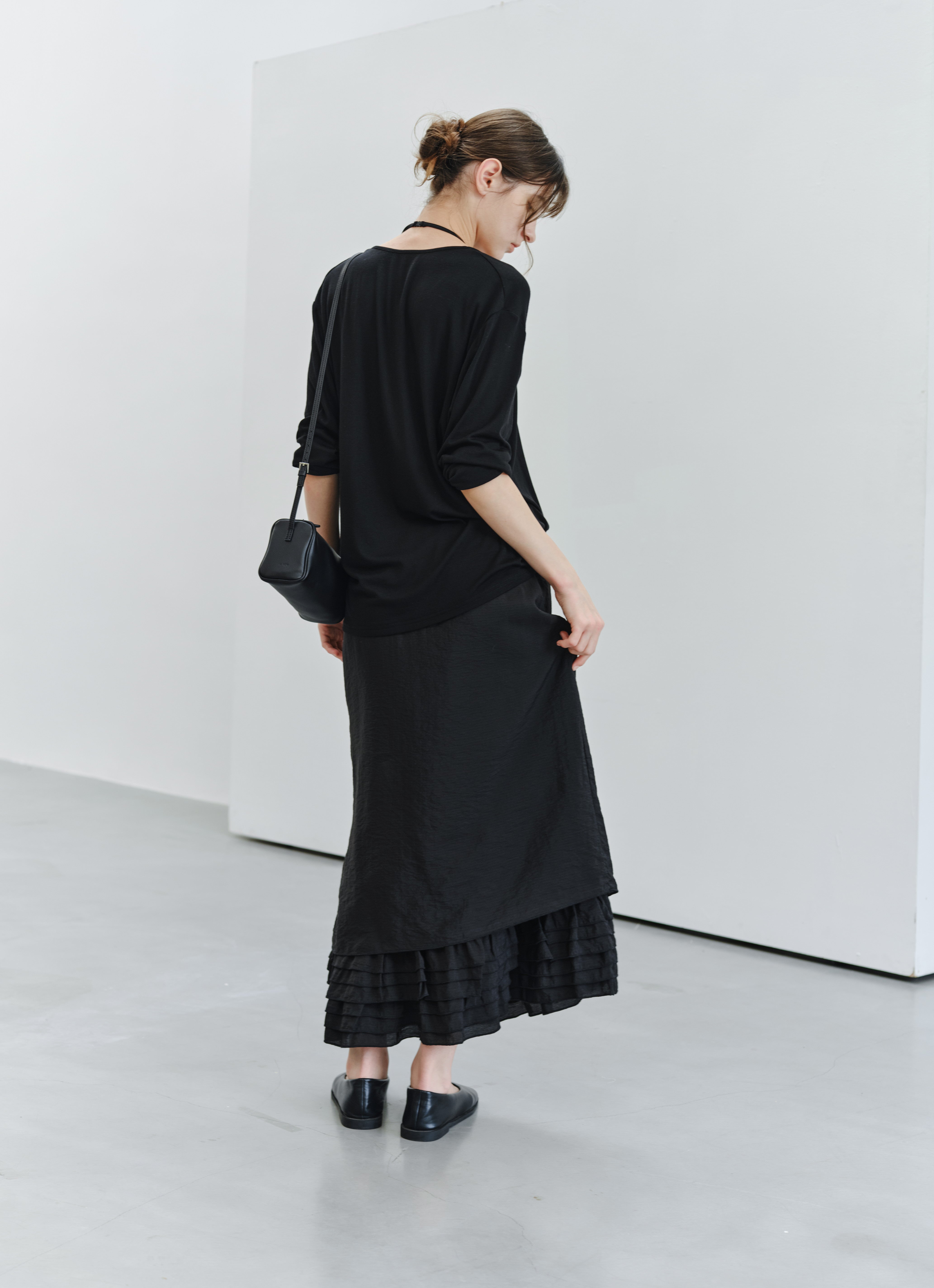 LACE HEM STRAIGHT SKIRT