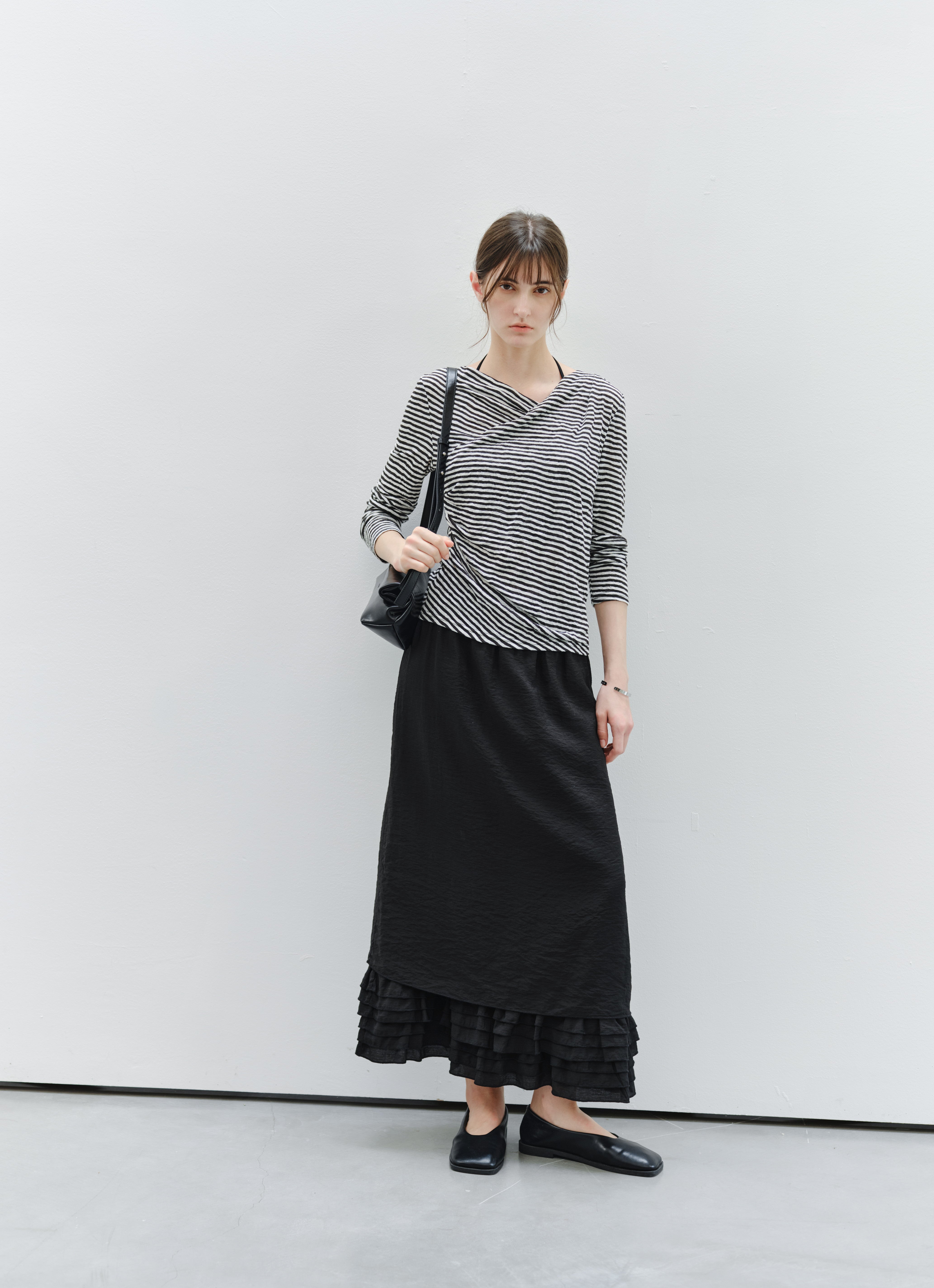 LACE HEM STRAIGHT SKIRT