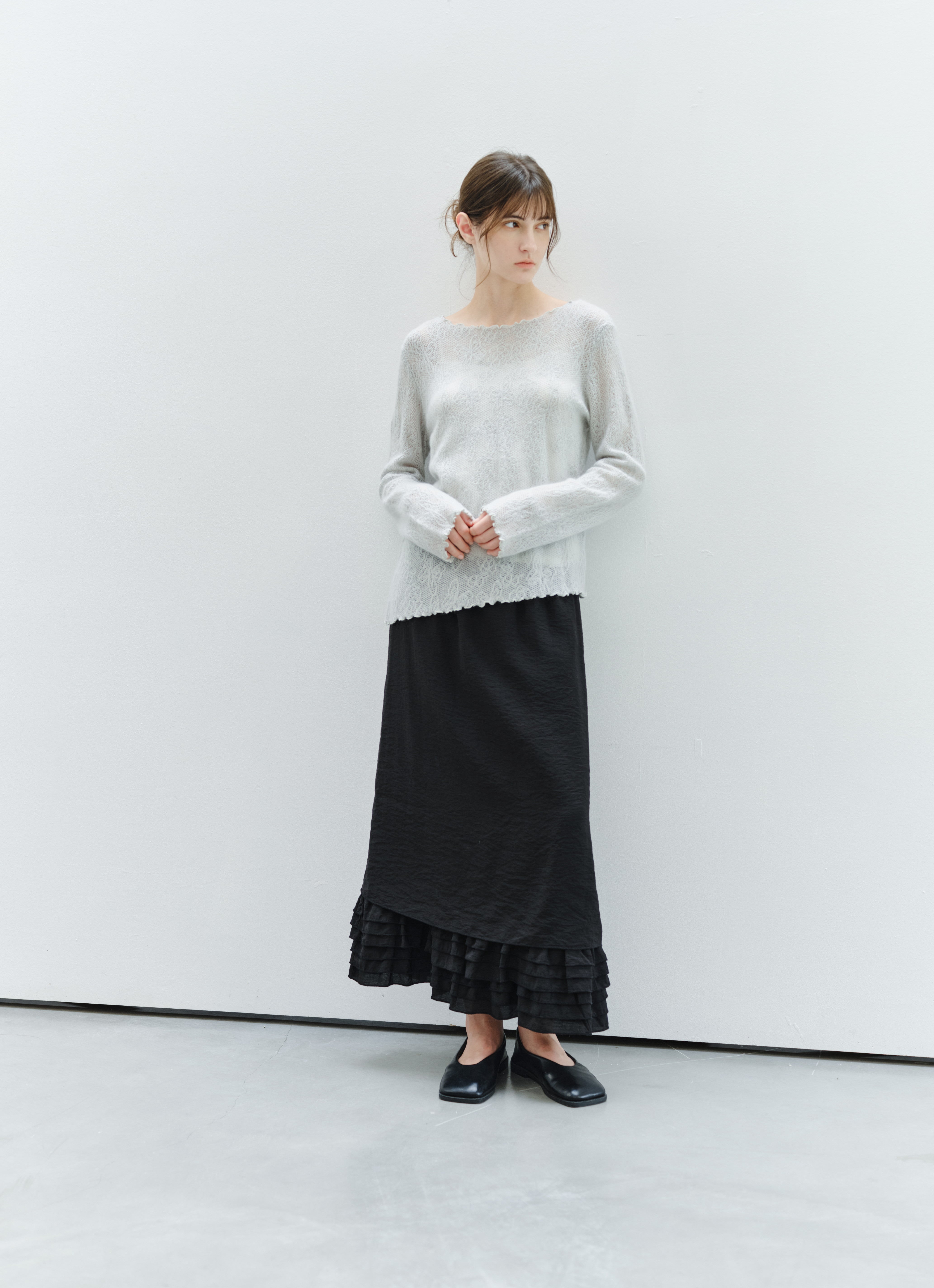 LACE HEM STRAIGHT SKIRT