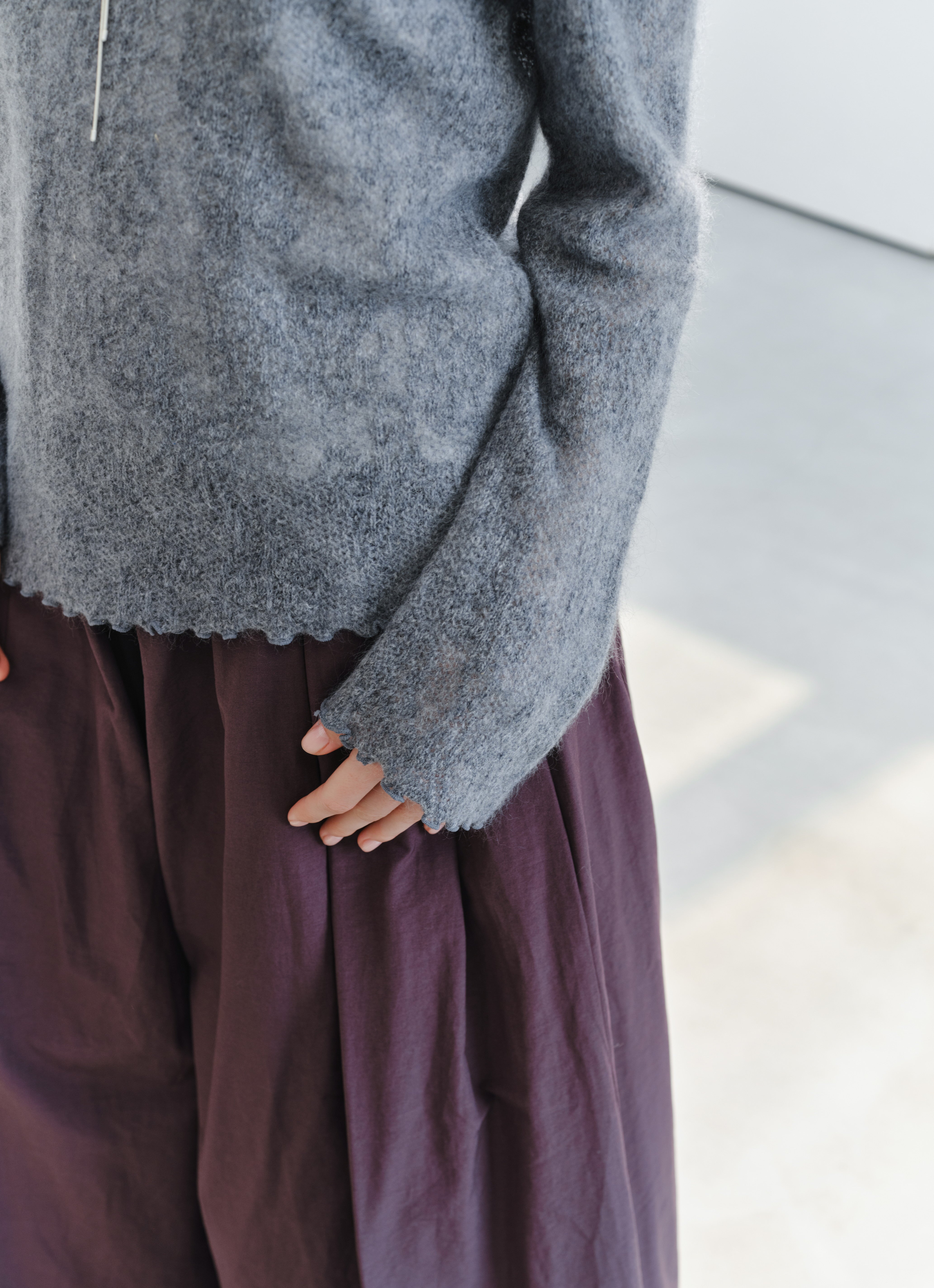 SHEER JACQUARD WOOL SWEATER