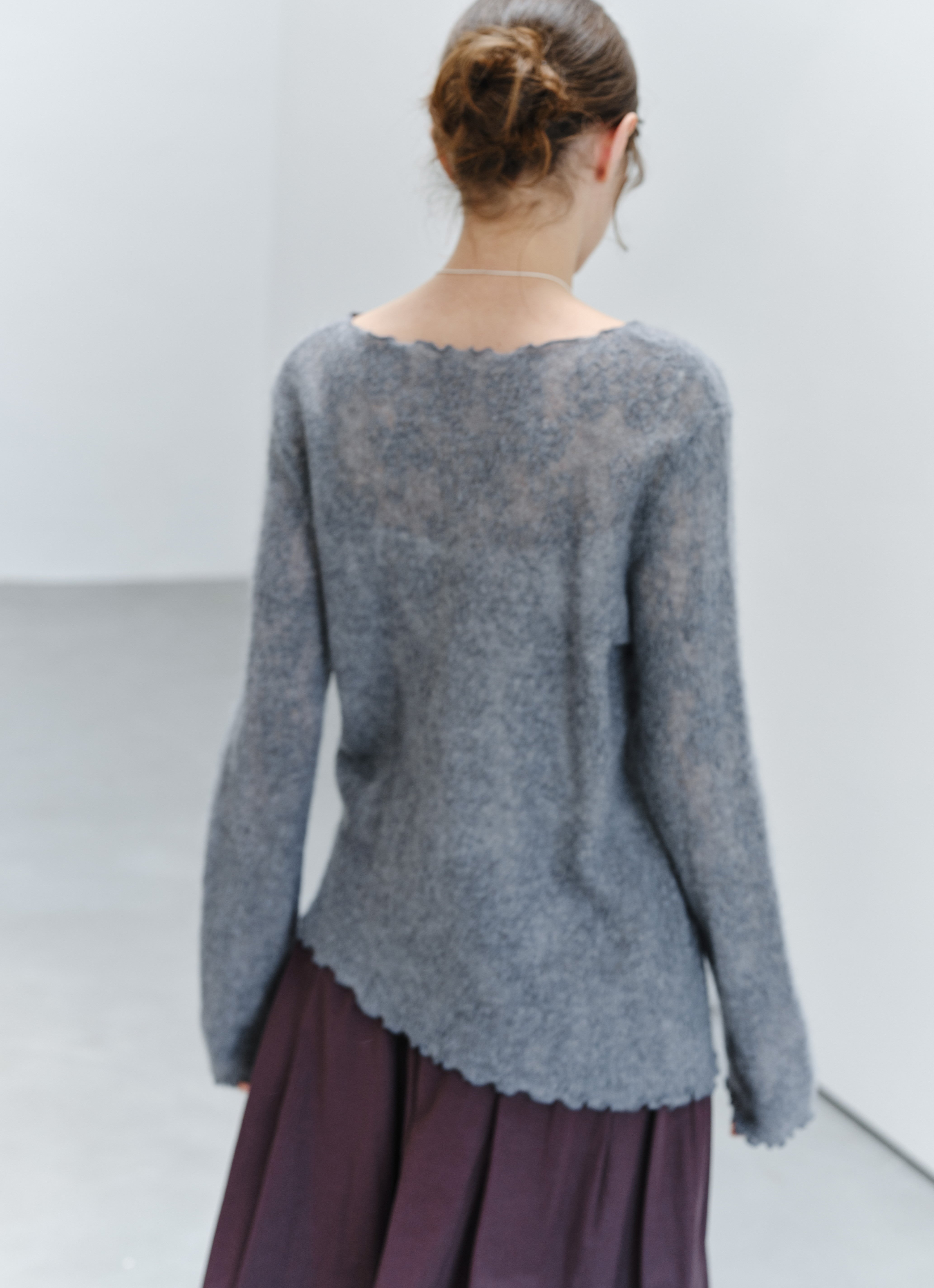 SHEER JACQUARD WOOL SWEATER
