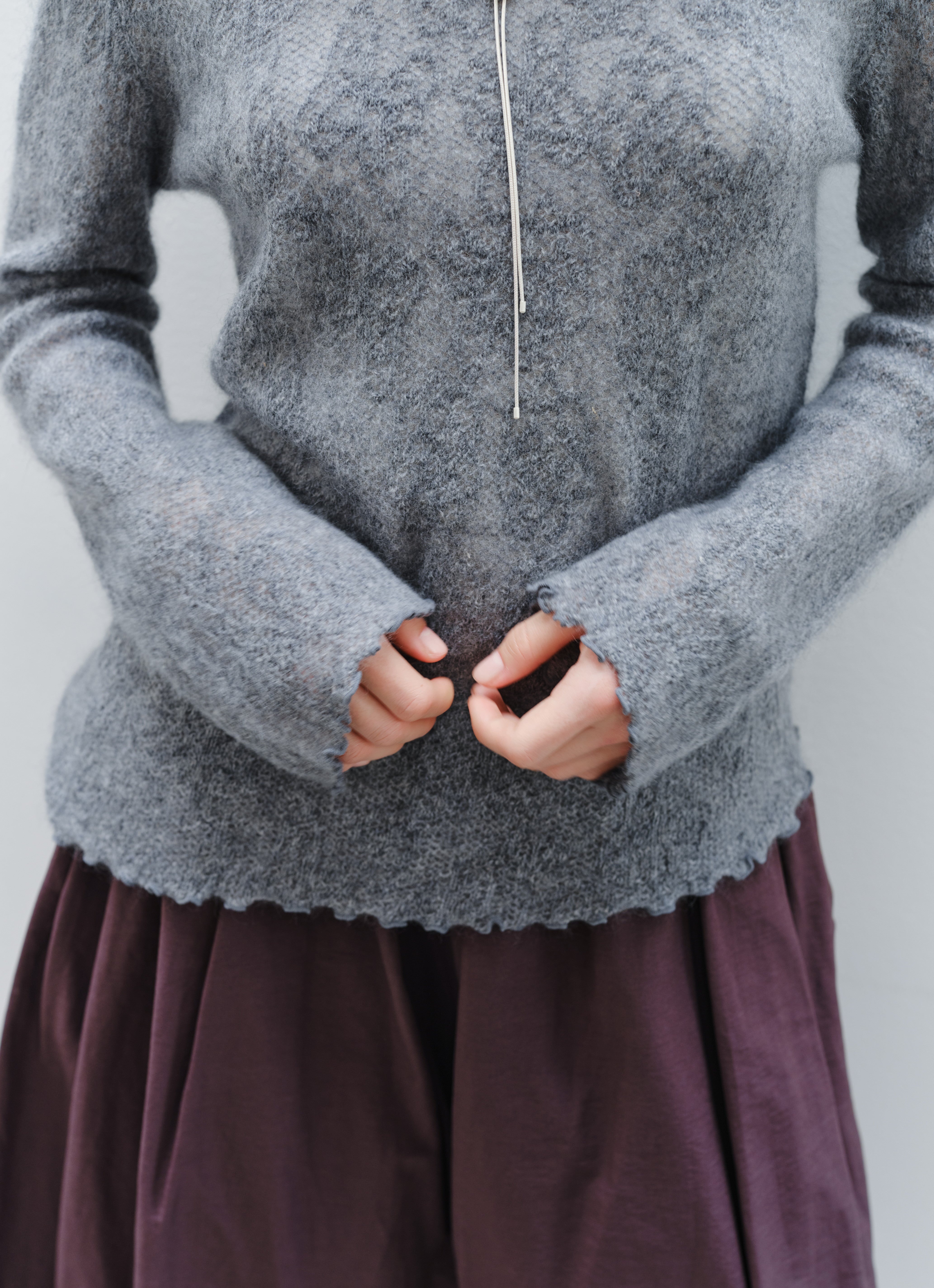 SHEER JACQUARD WOOL SWEATER