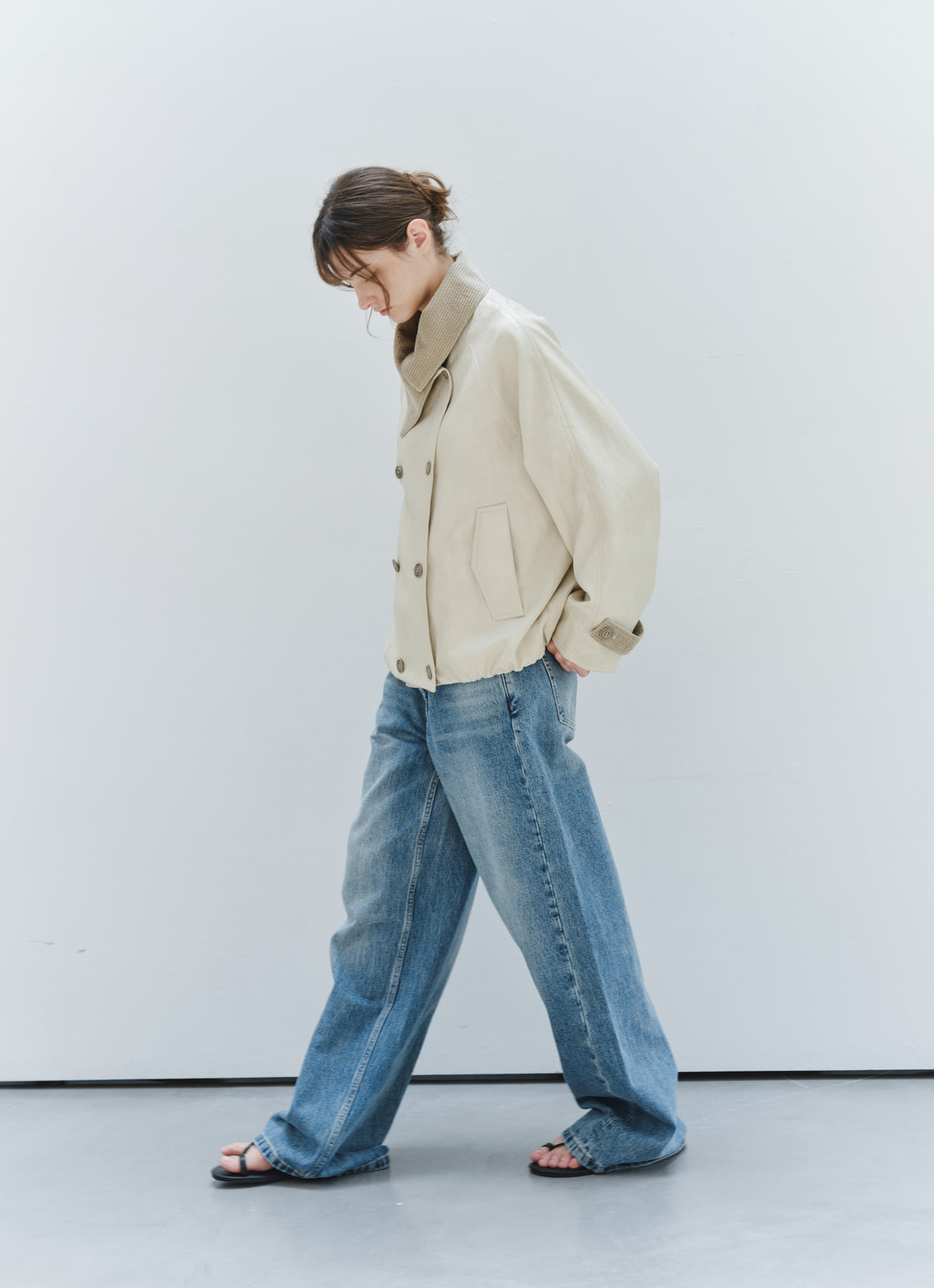 WRAP LAPEL LEATHER TRENCH
