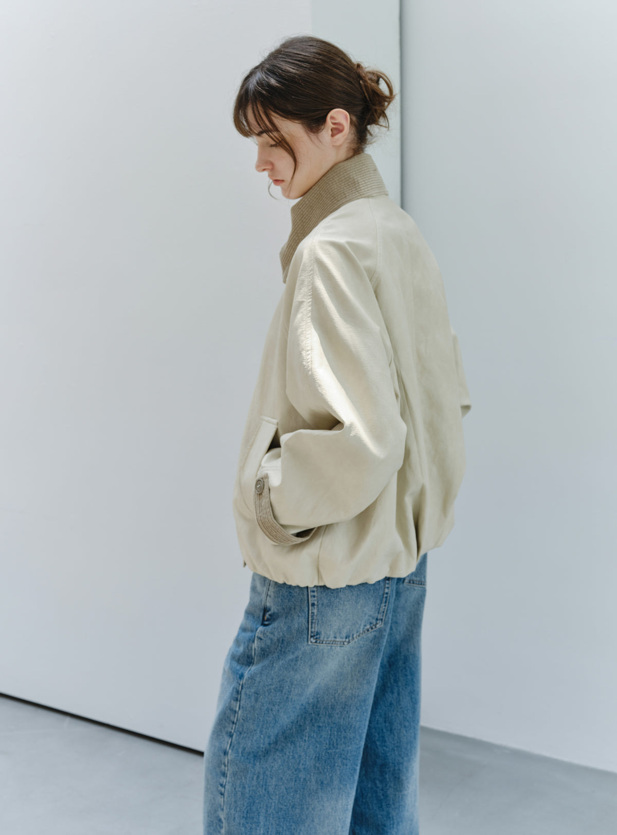 WRAP LAPEL LEATHER TRENCH