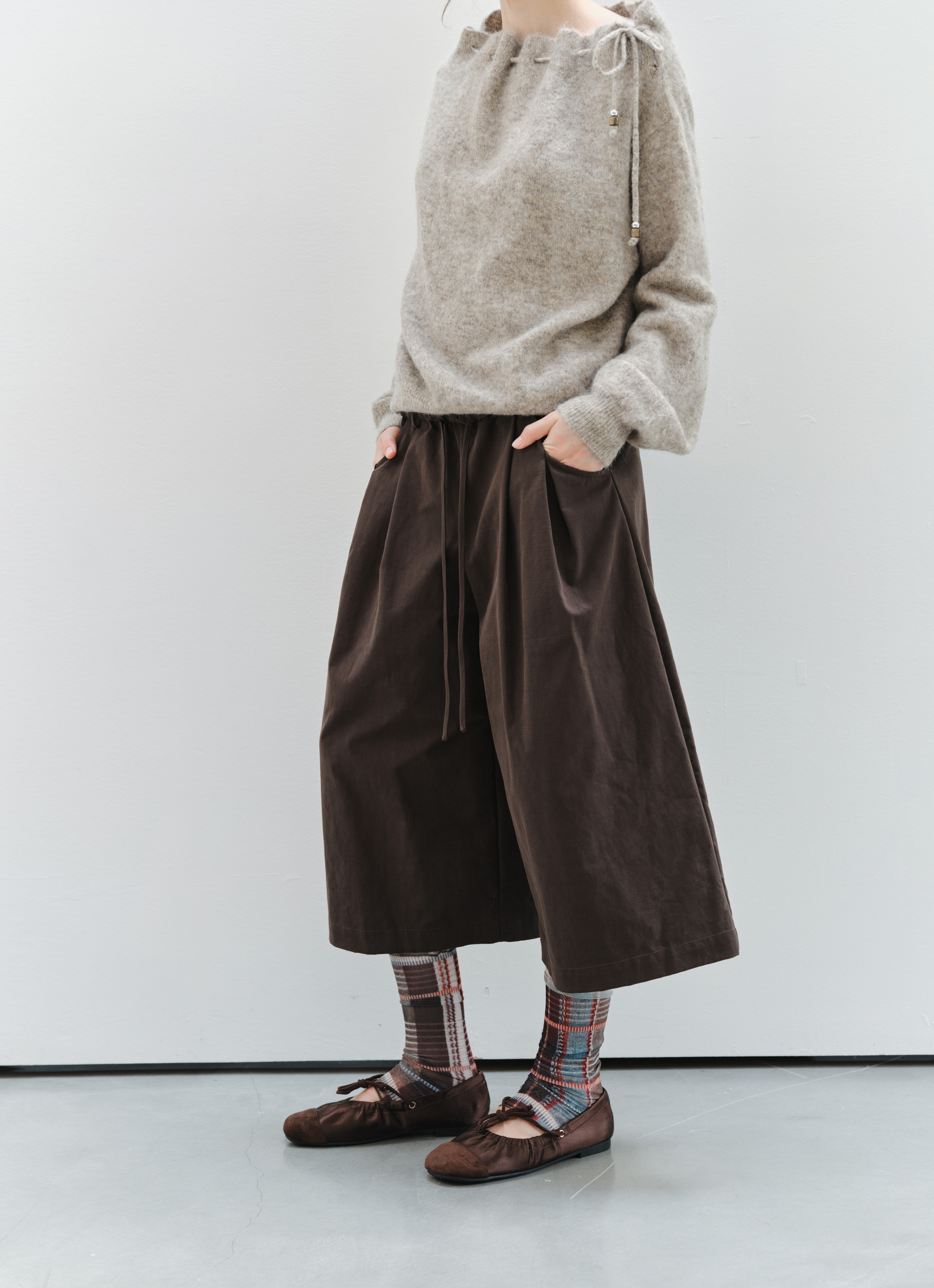 WIDE TACK HALF PANTS