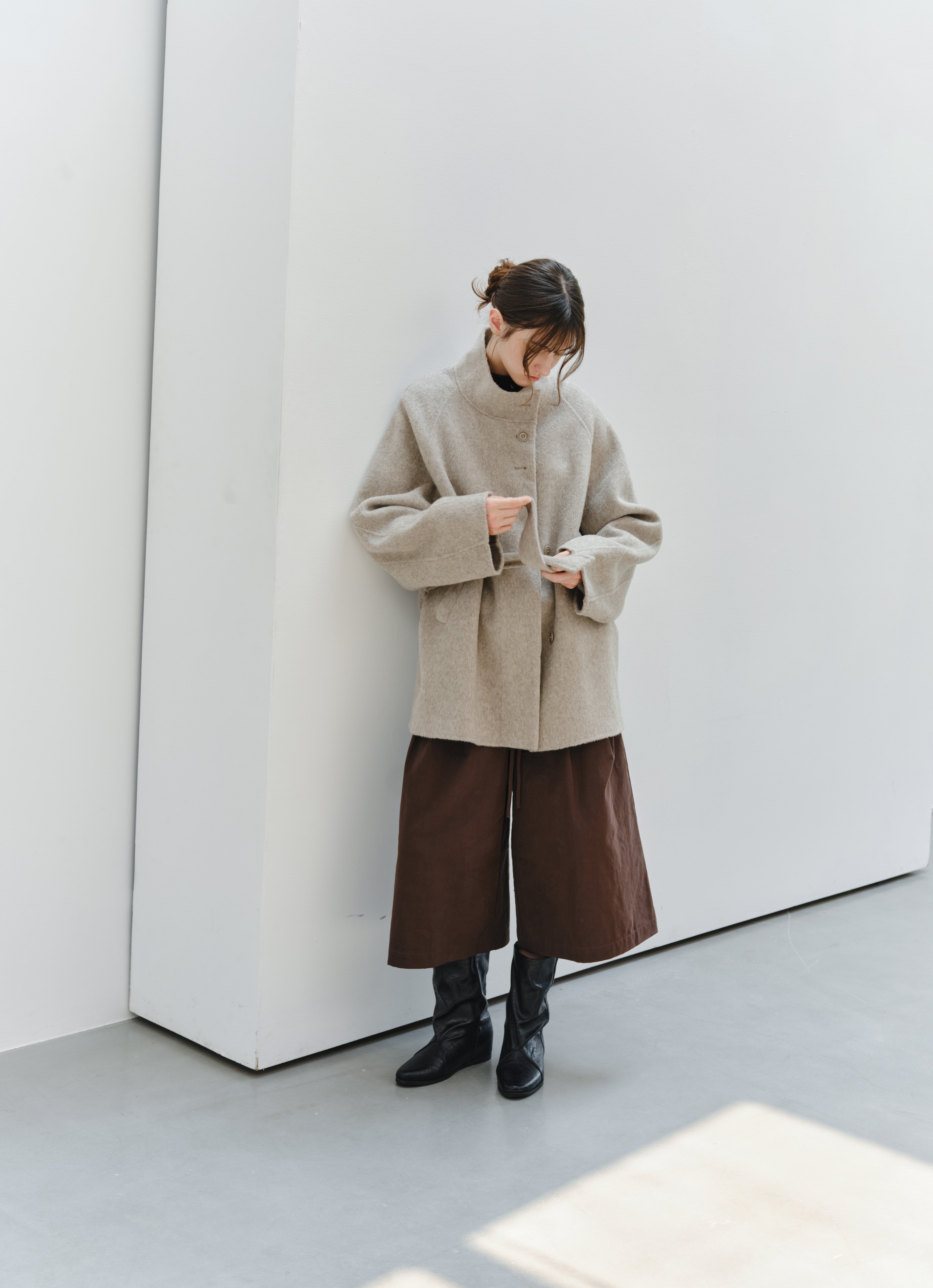 WIDE TACK HALF PANTS
