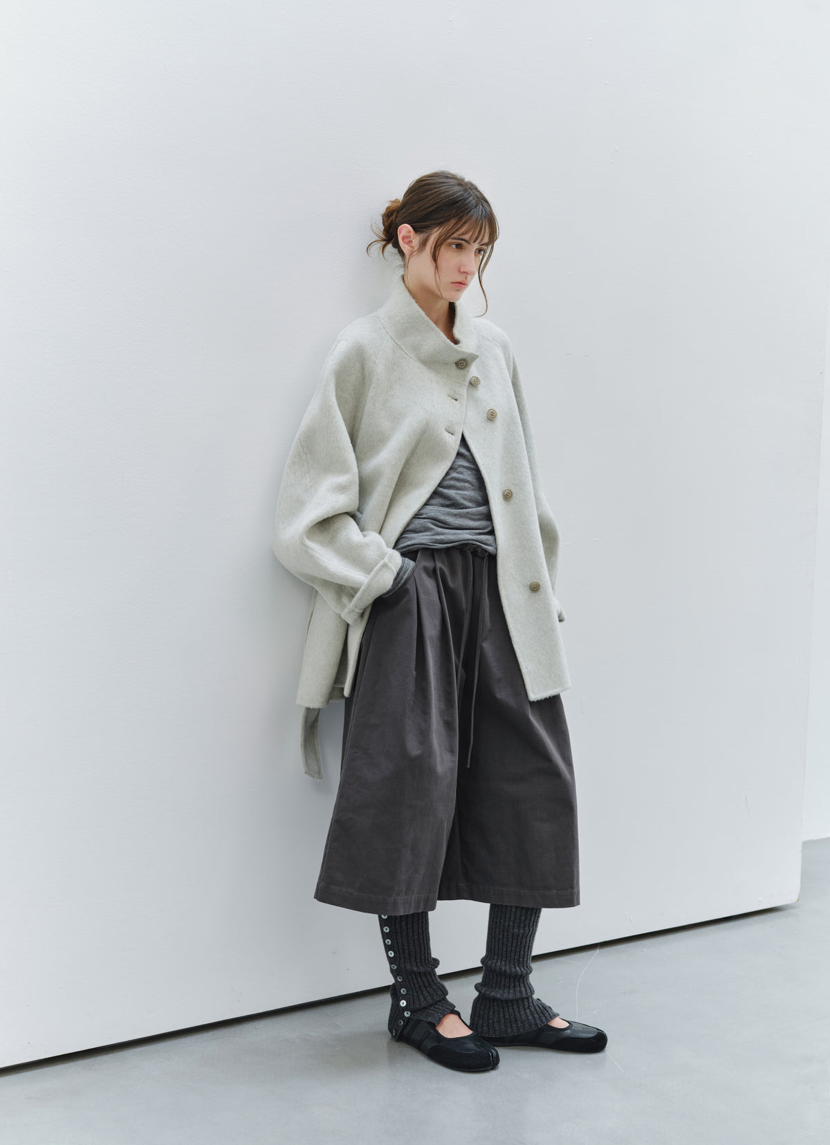 FEATHER WOOL100% MIDI COAT