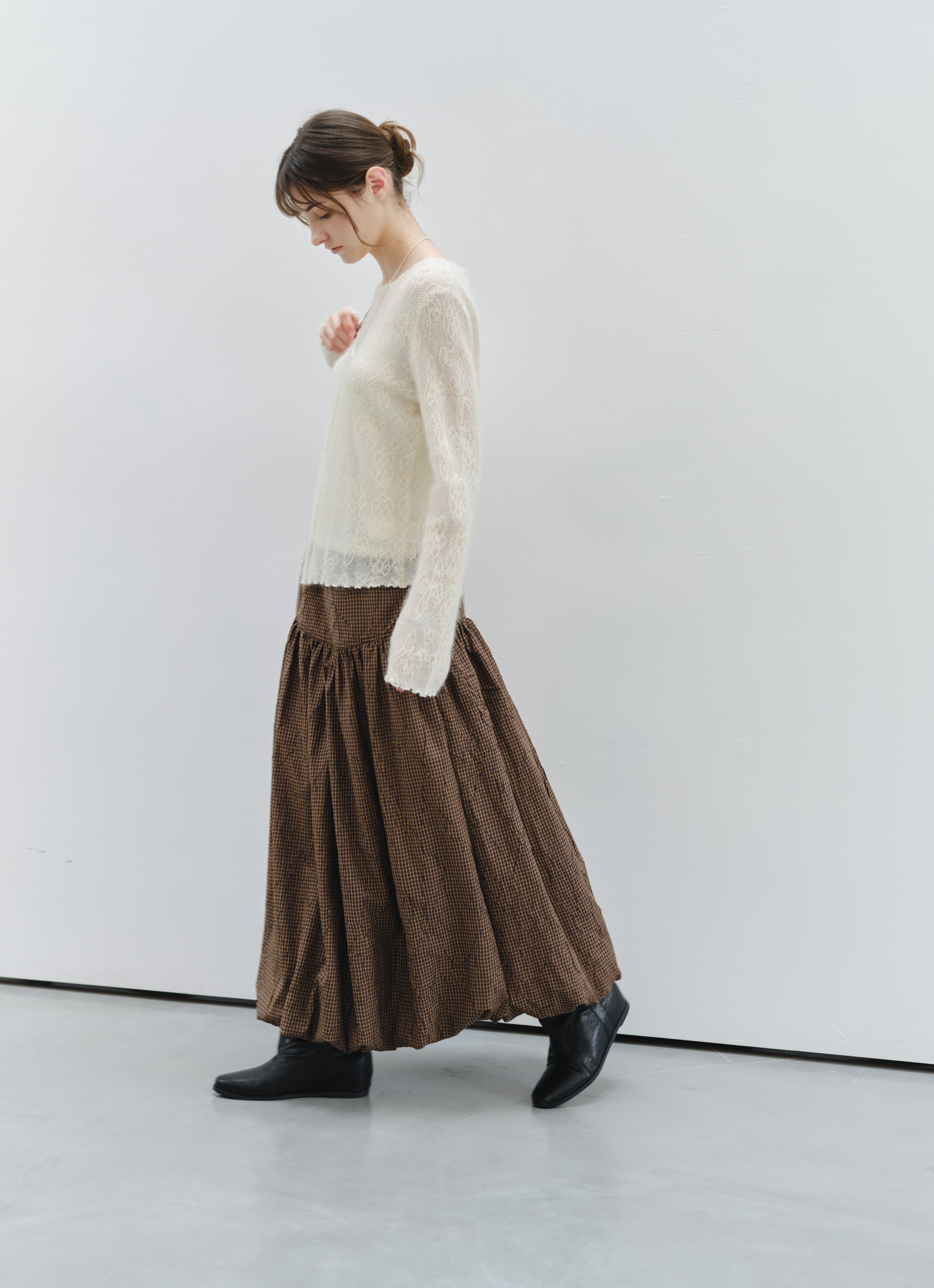 SHEER JACQUARD WOOL SWEATER