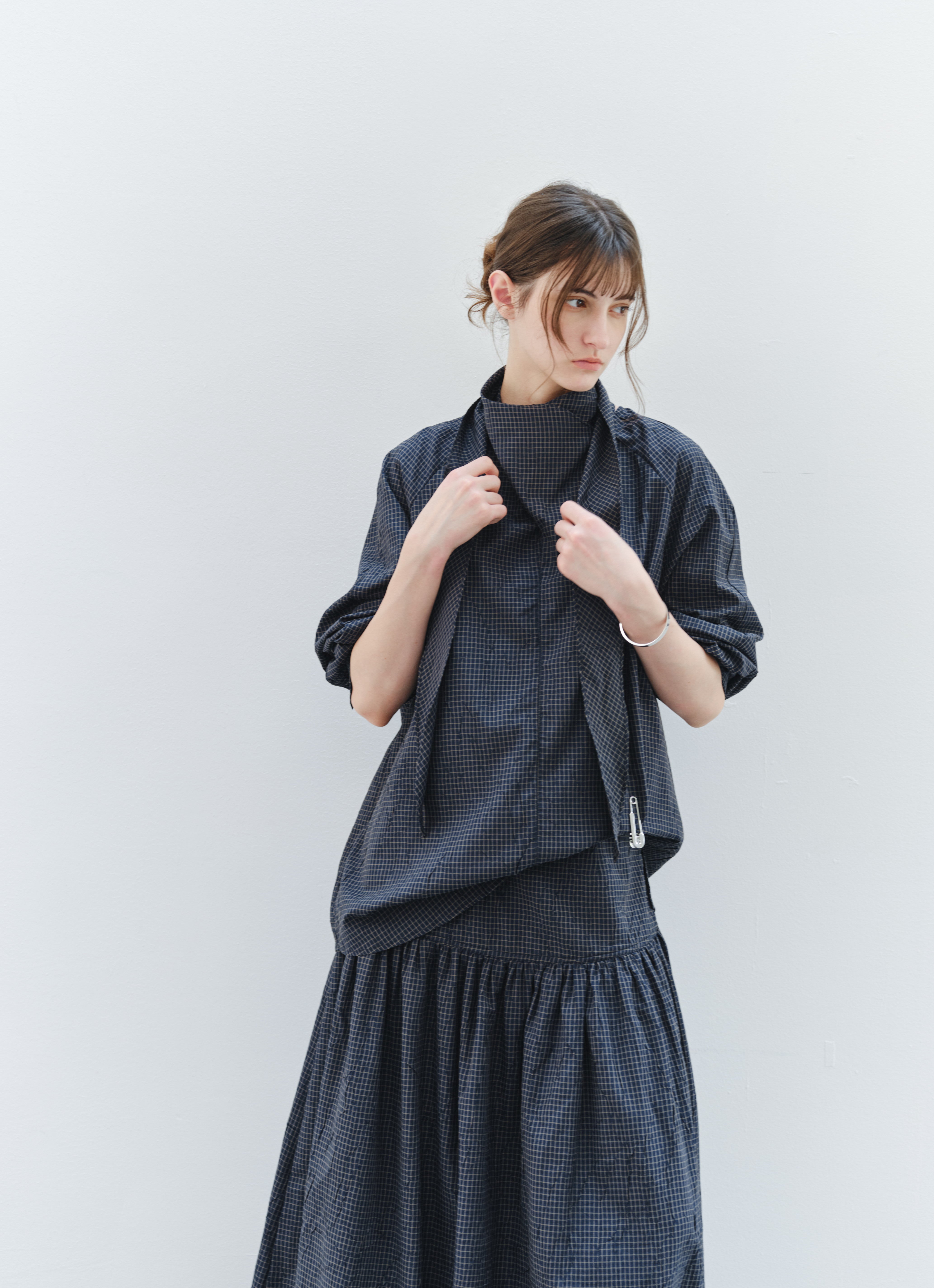 GRID CHECK SCARF SHIRT