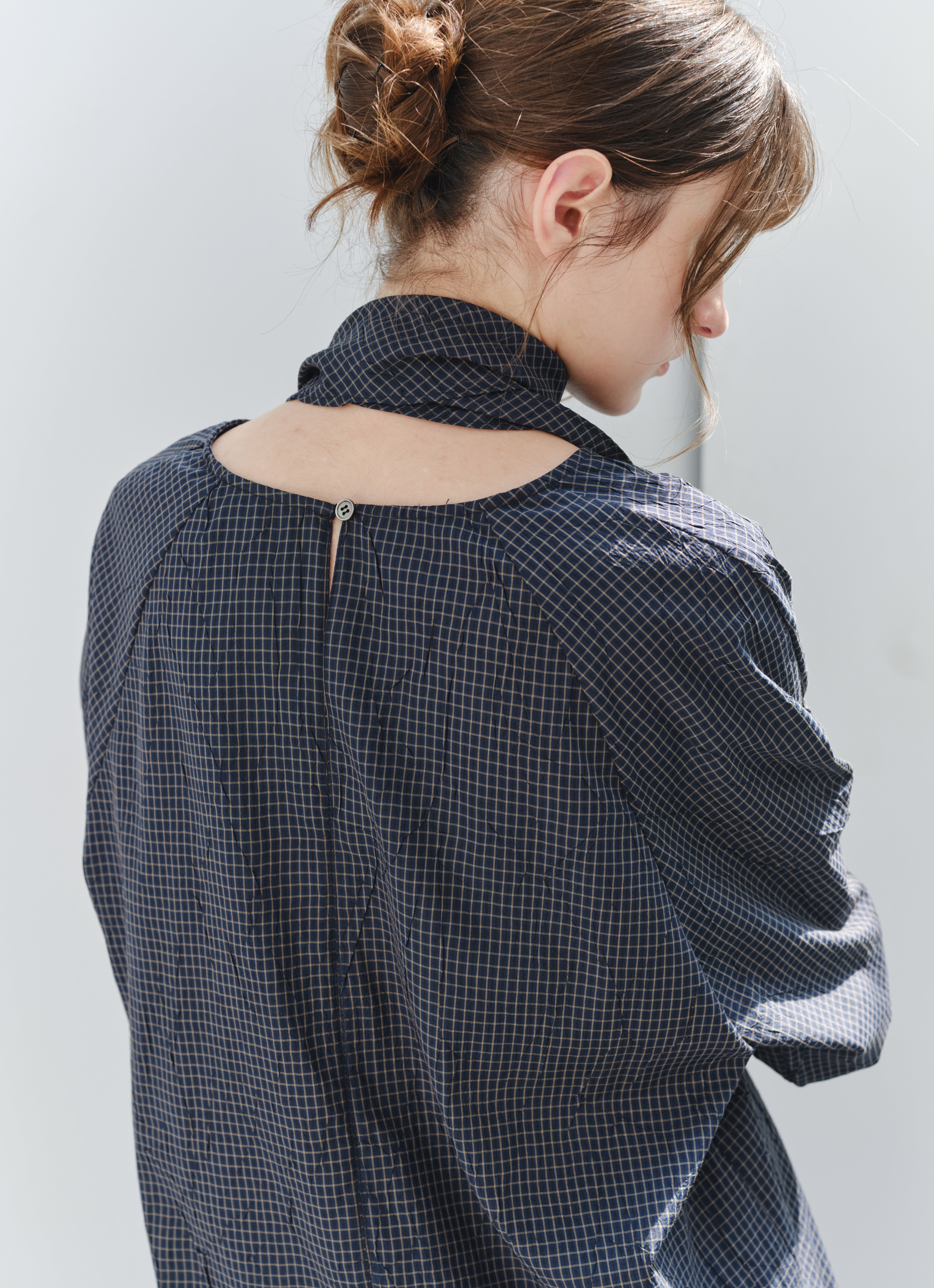 GRID CHECK SCARF SHIRT