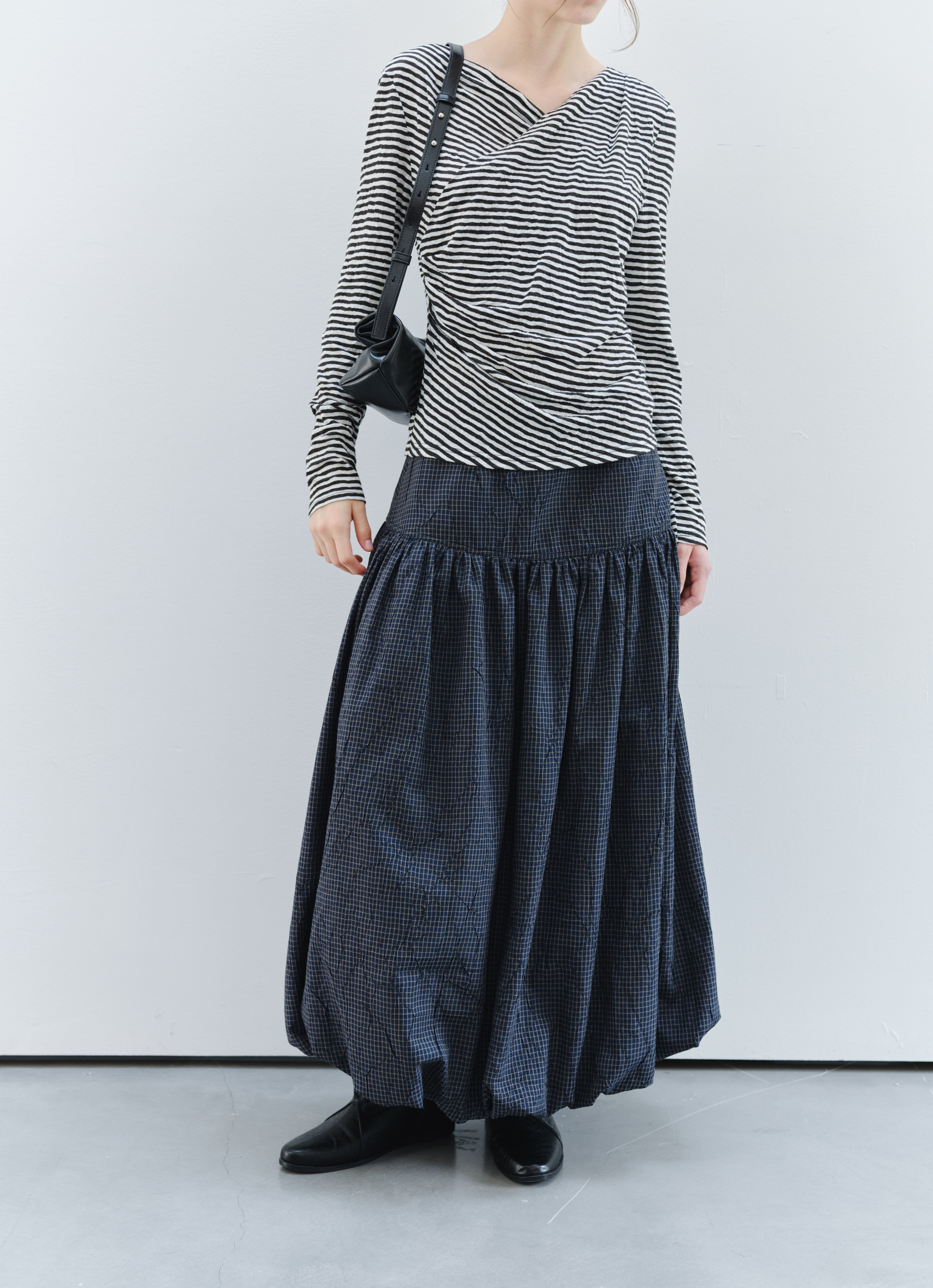 GRID CHECK BALLOON SKIRT