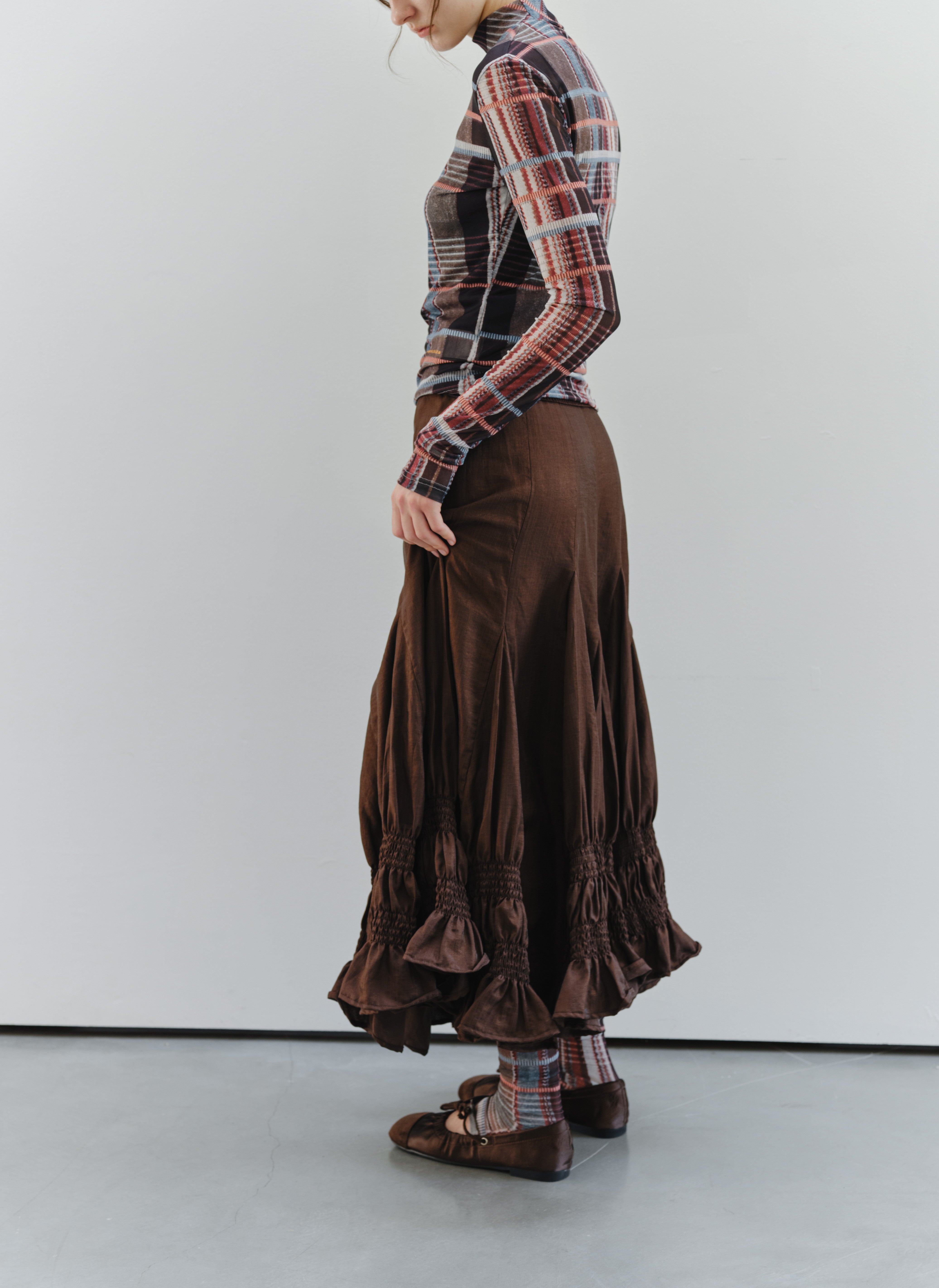 GATHER RUFFLE DESIGN SKIRT