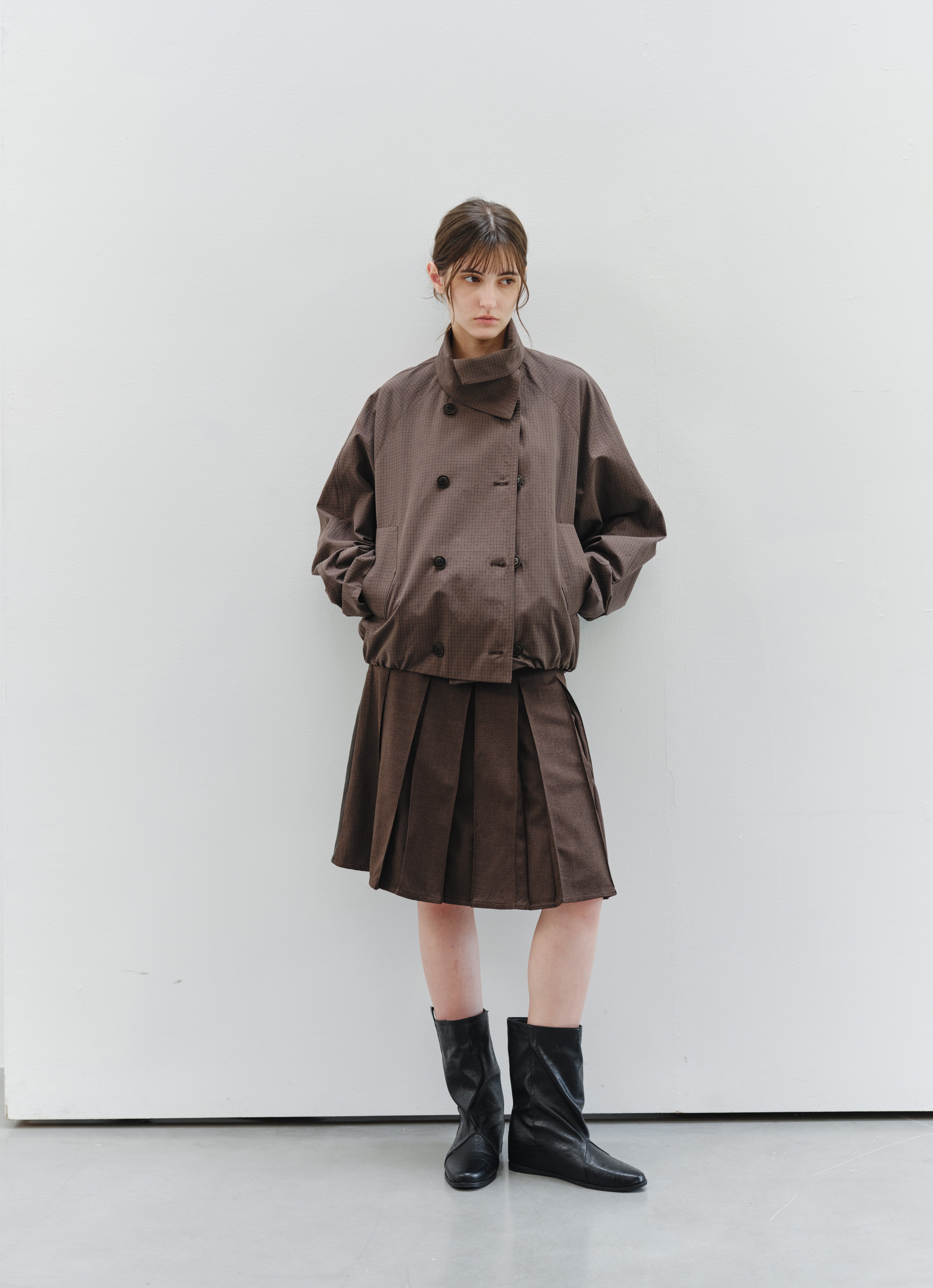WRAP LAPEL SHORT TRENCH