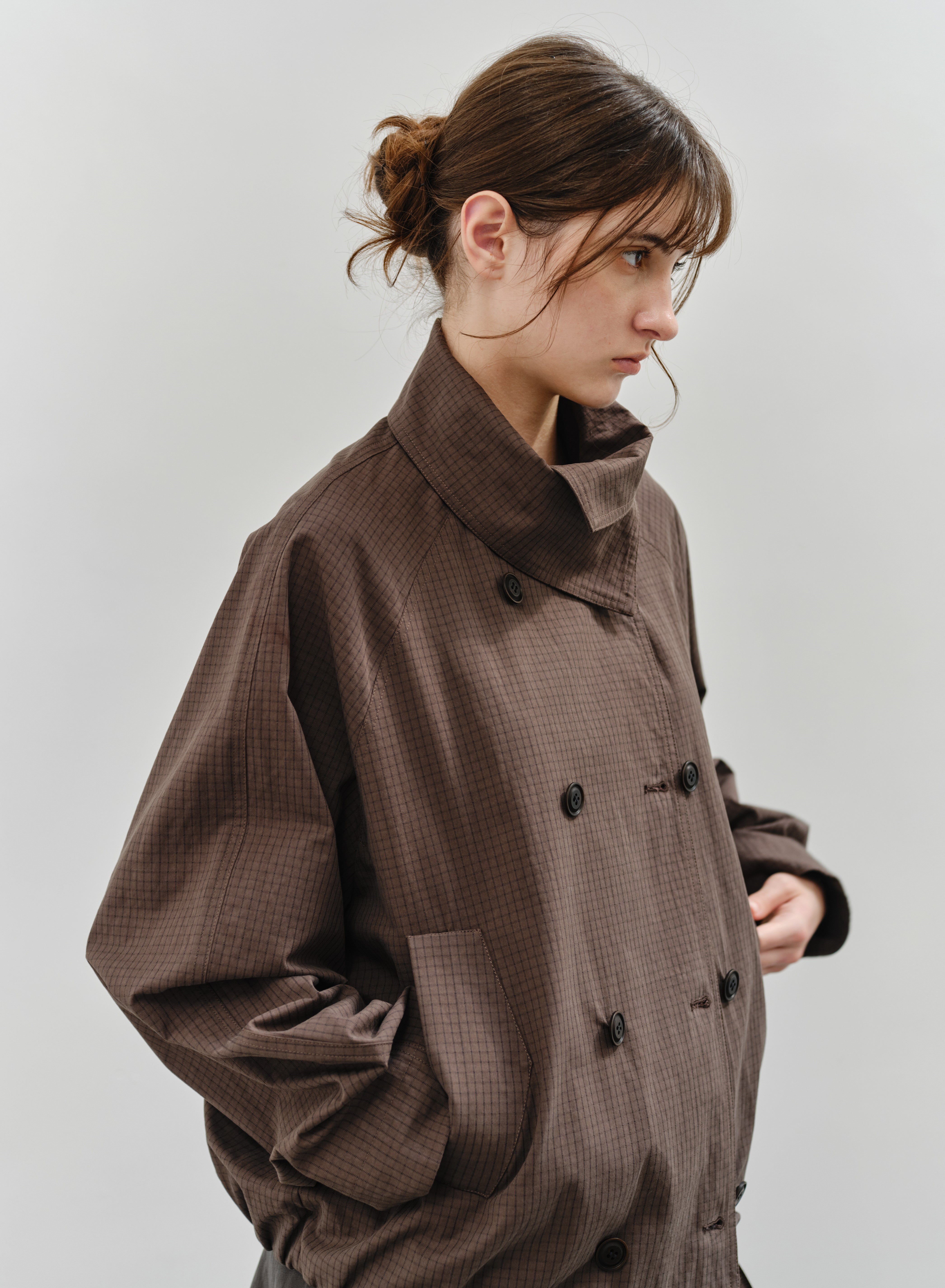WRAP LAPEL SHORT TRENCH