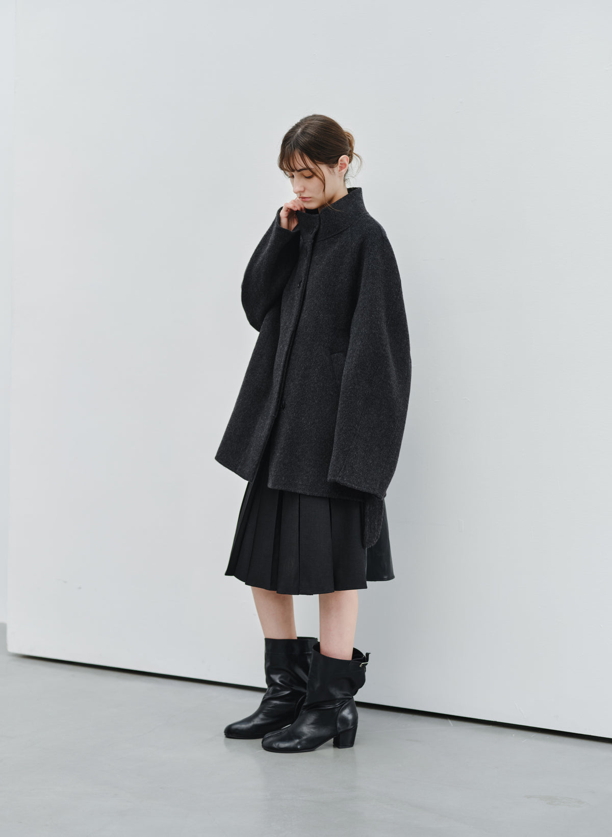 FEATHER WOOL100% MIDI COAT