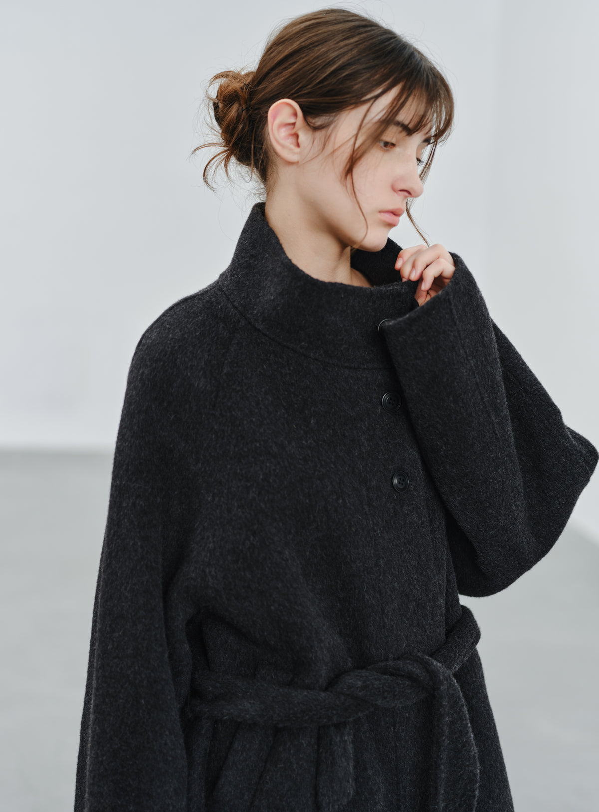 FEATHER WOOL100% MIDI COAT