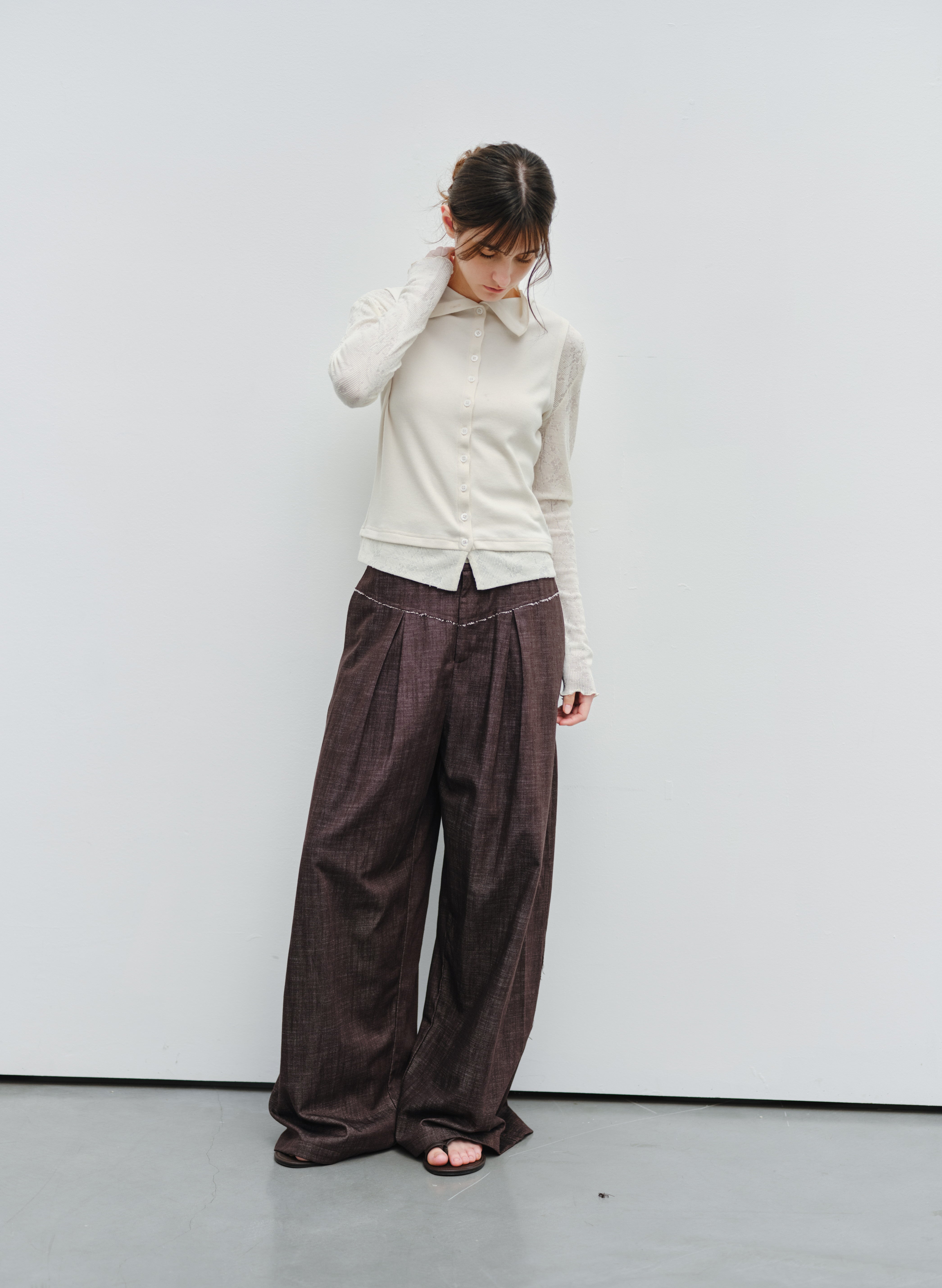 JACQUARD SLEEVE FIT TOP