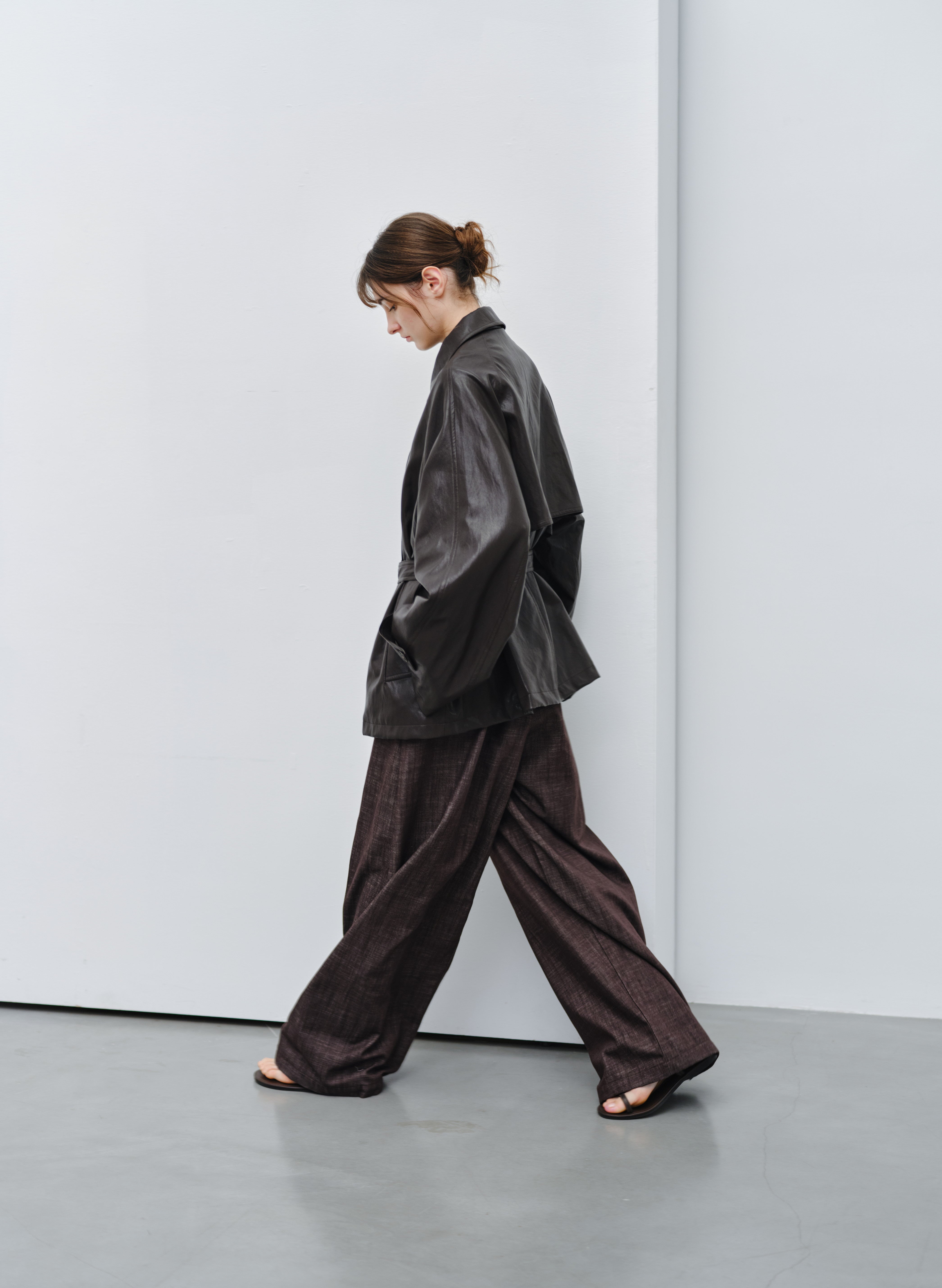 LEATHER TEXTURE CLASSIC TRENCH