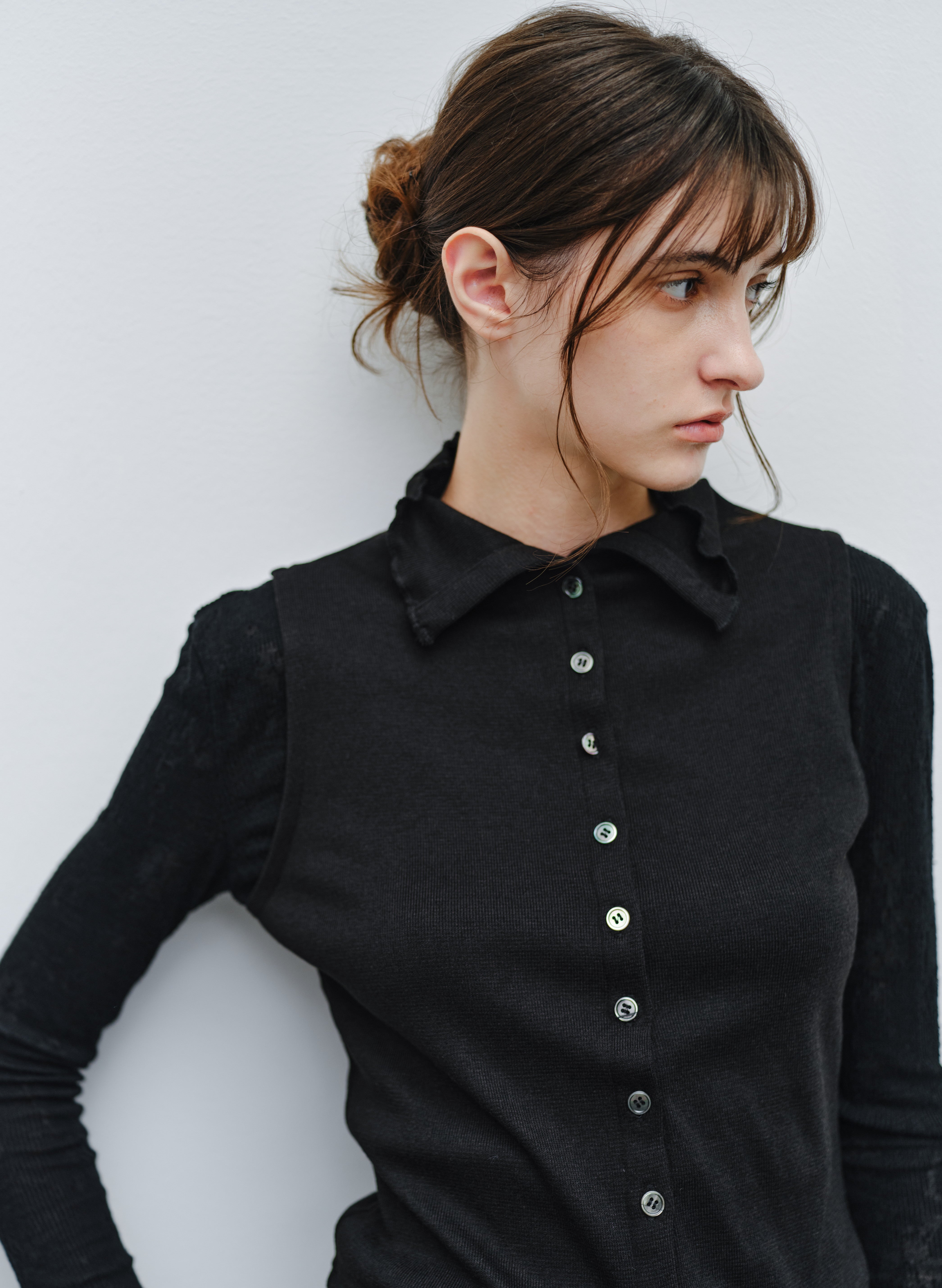 JACQUARD SLEEVE FIT TOP