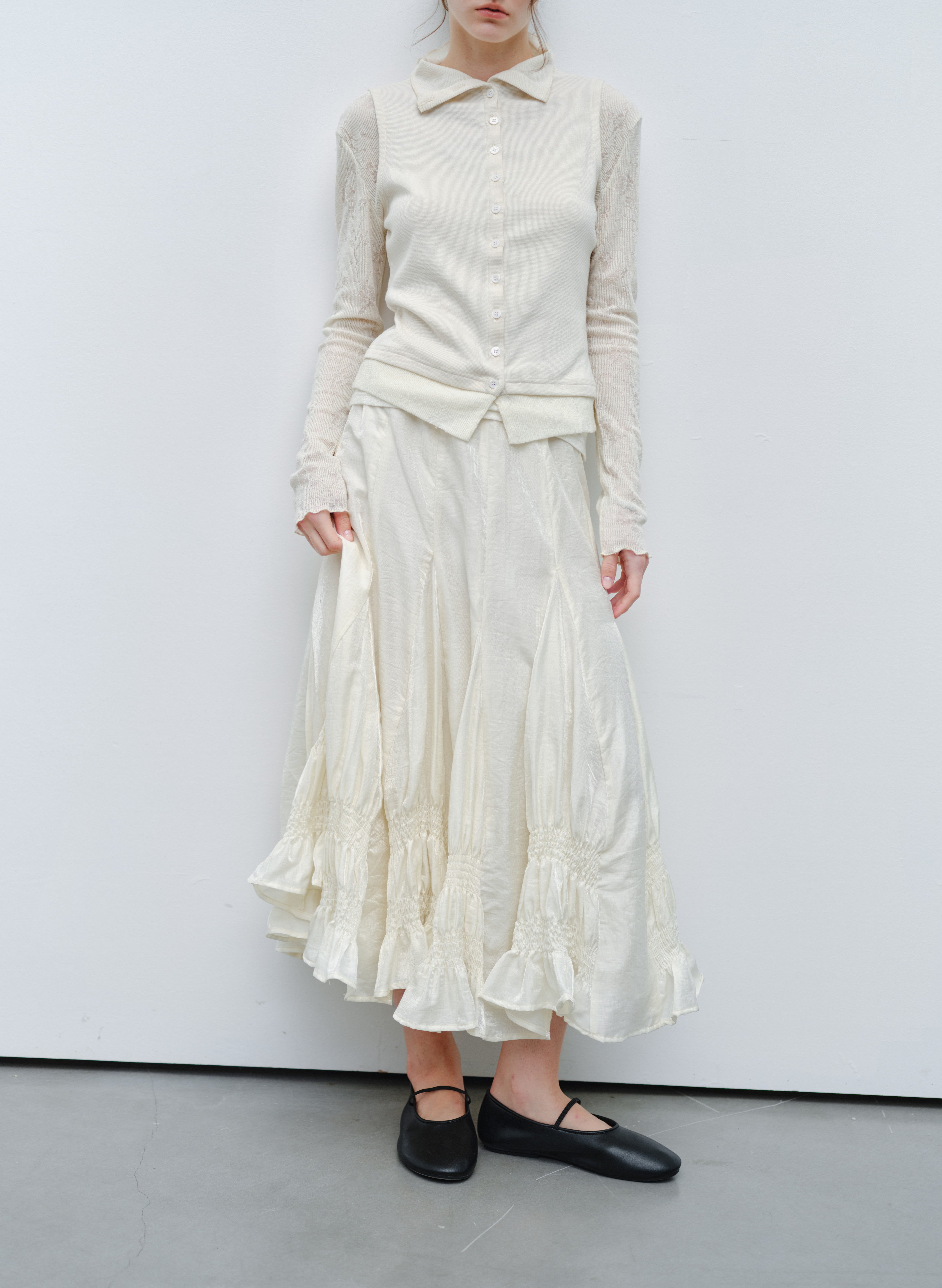GATHER RUFFLE DESIGN SKIRT