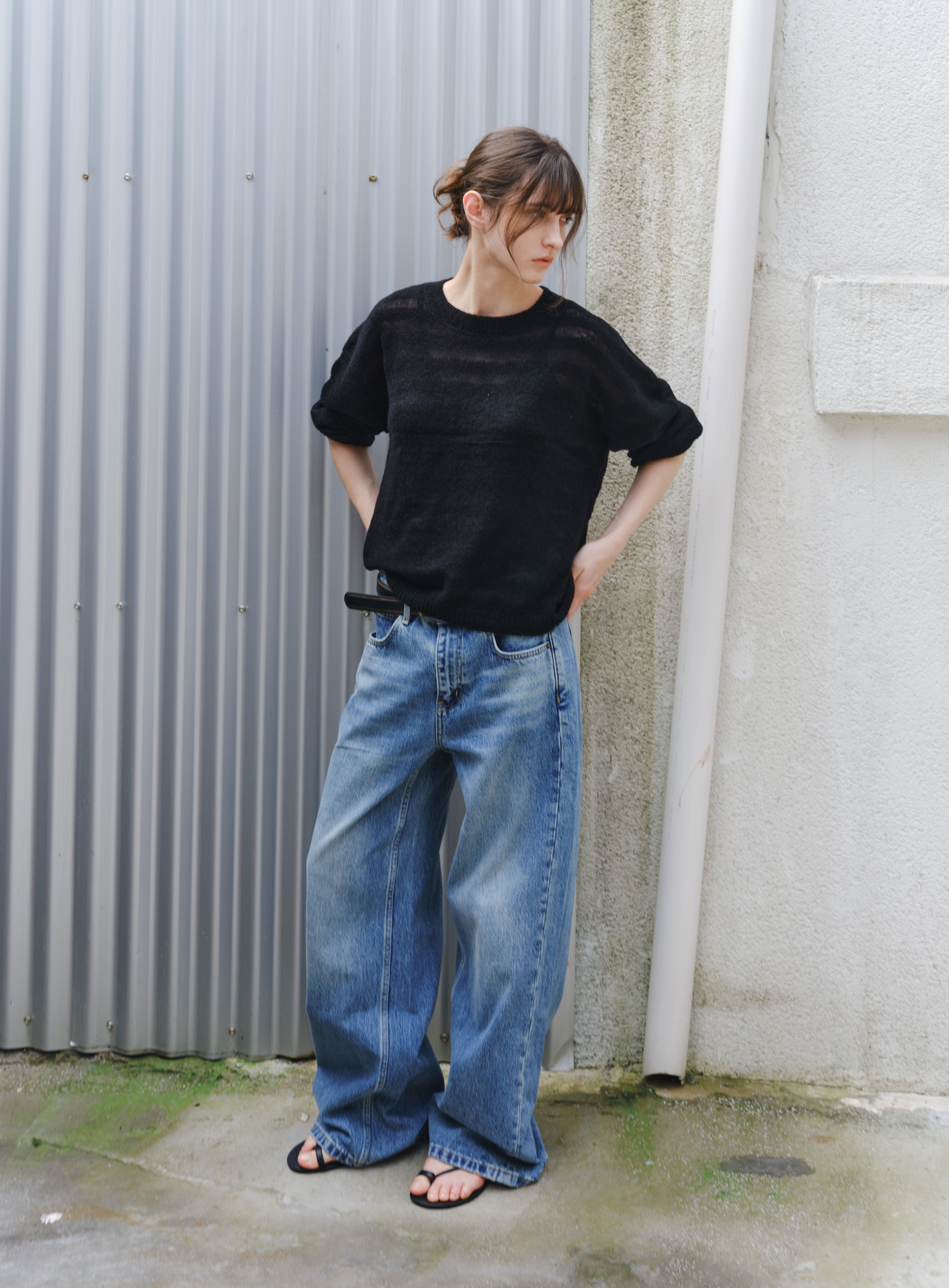 WASHED BLUE BASIC JEANS