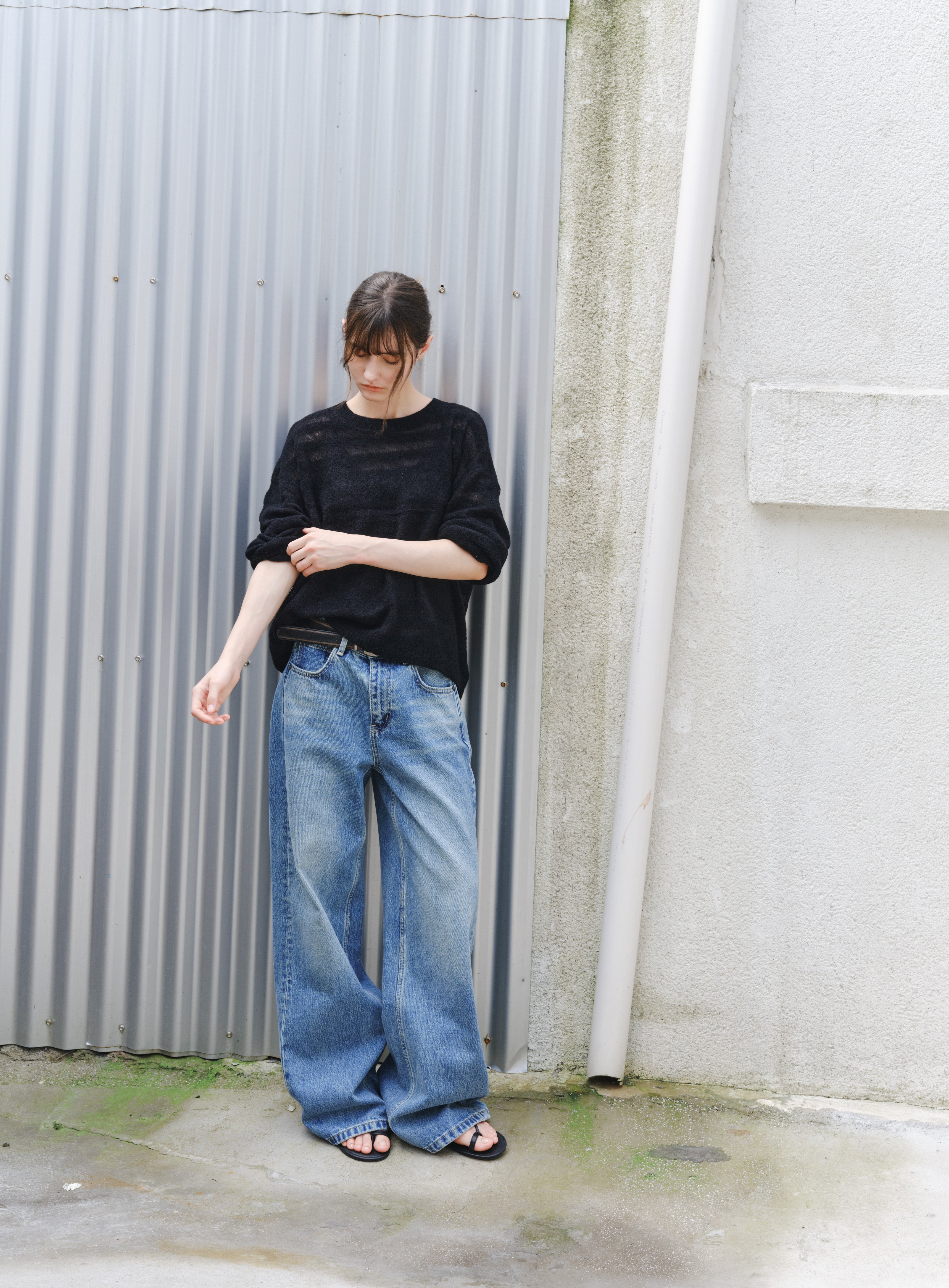 WASHED BLUE BASIC JEANS