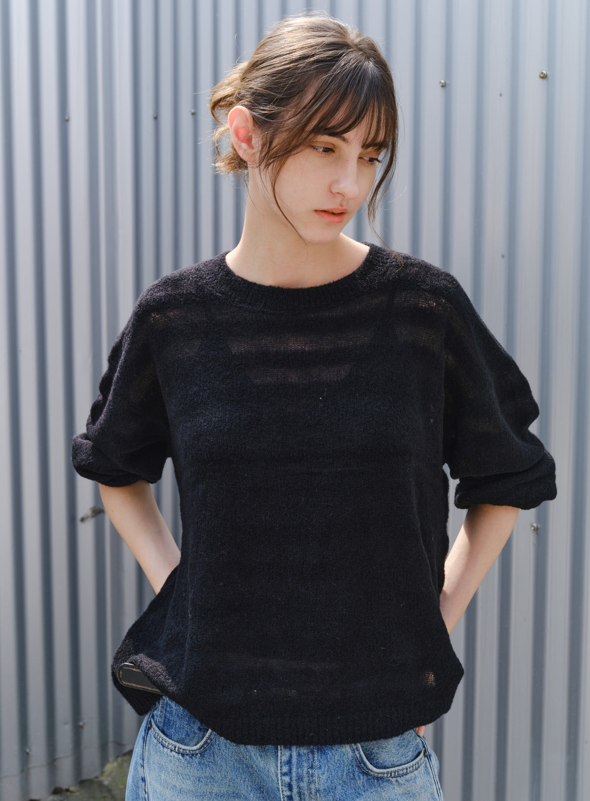 COLOR STRIPE LOOSE SWEATER