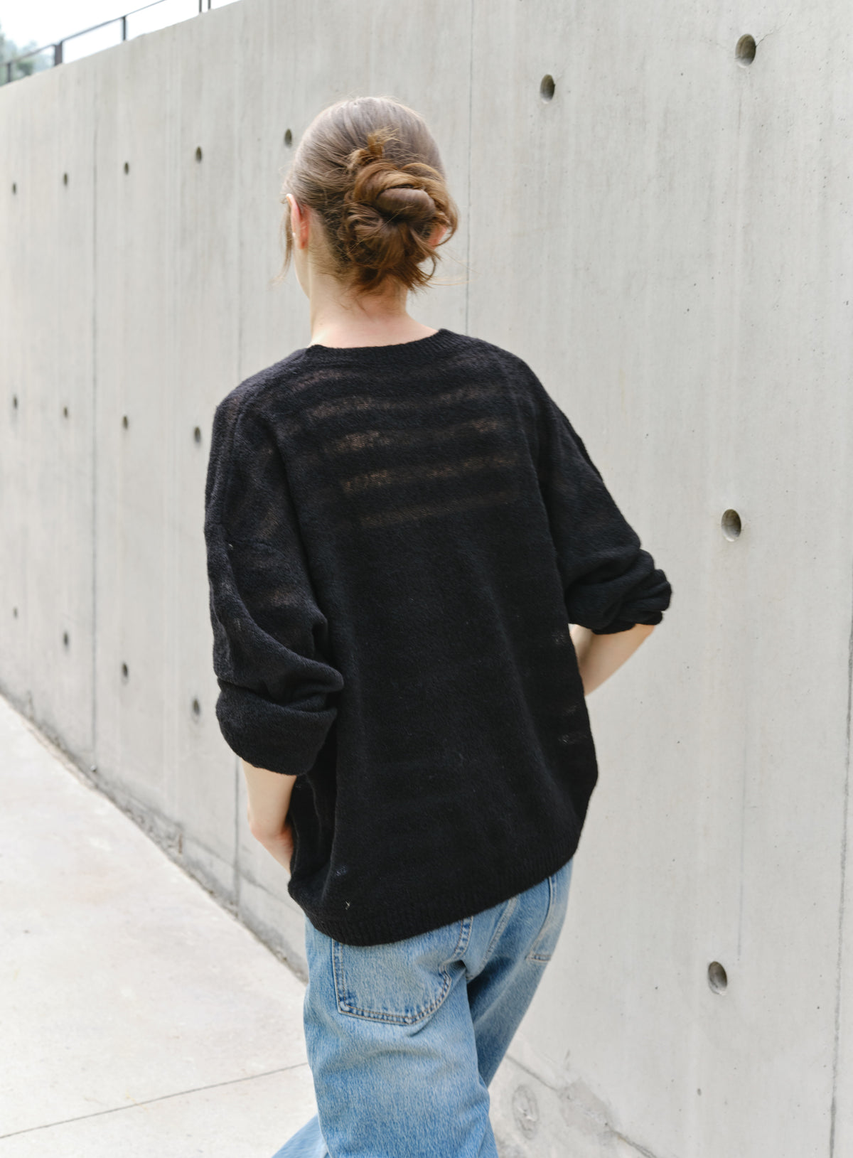 COLOR STRIPE LOOSE SWEATER