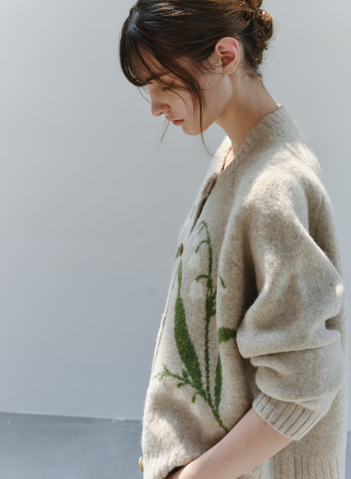 LILY PATTERN WARM CARDIGAN