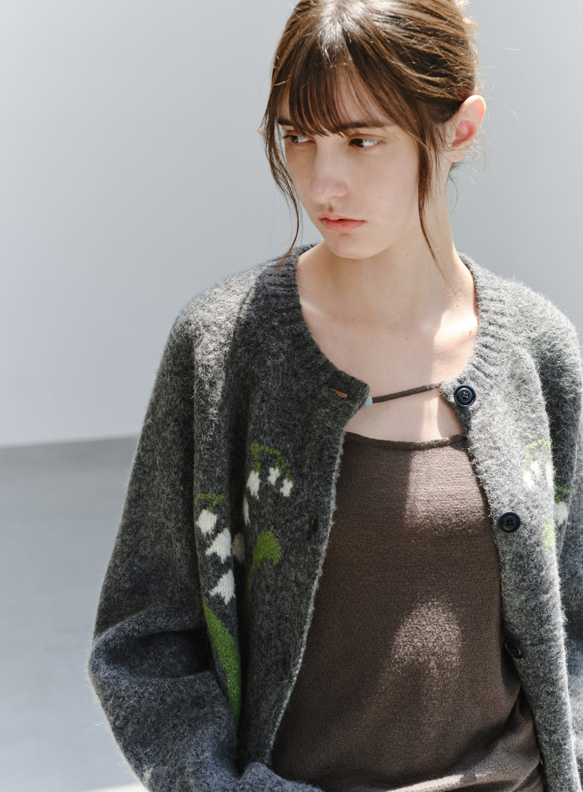 LILY PATTERN WARM CARDIGAN