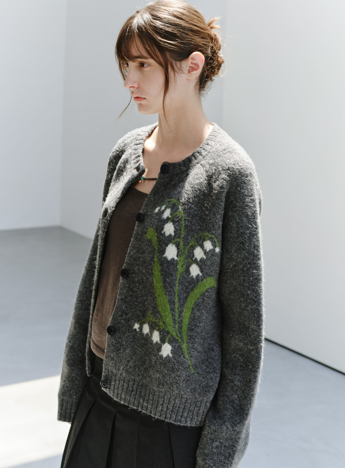 LILY PATTERN WARM CARDIGAN