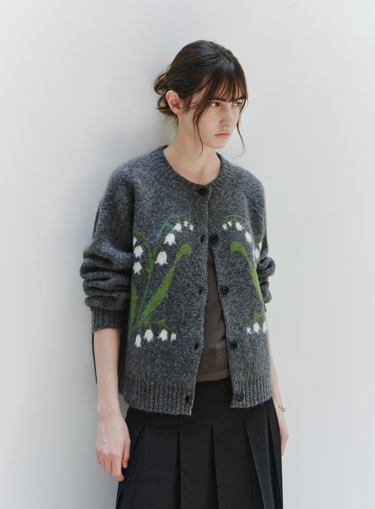 LILY PATTERN WARM CARDIGAN
