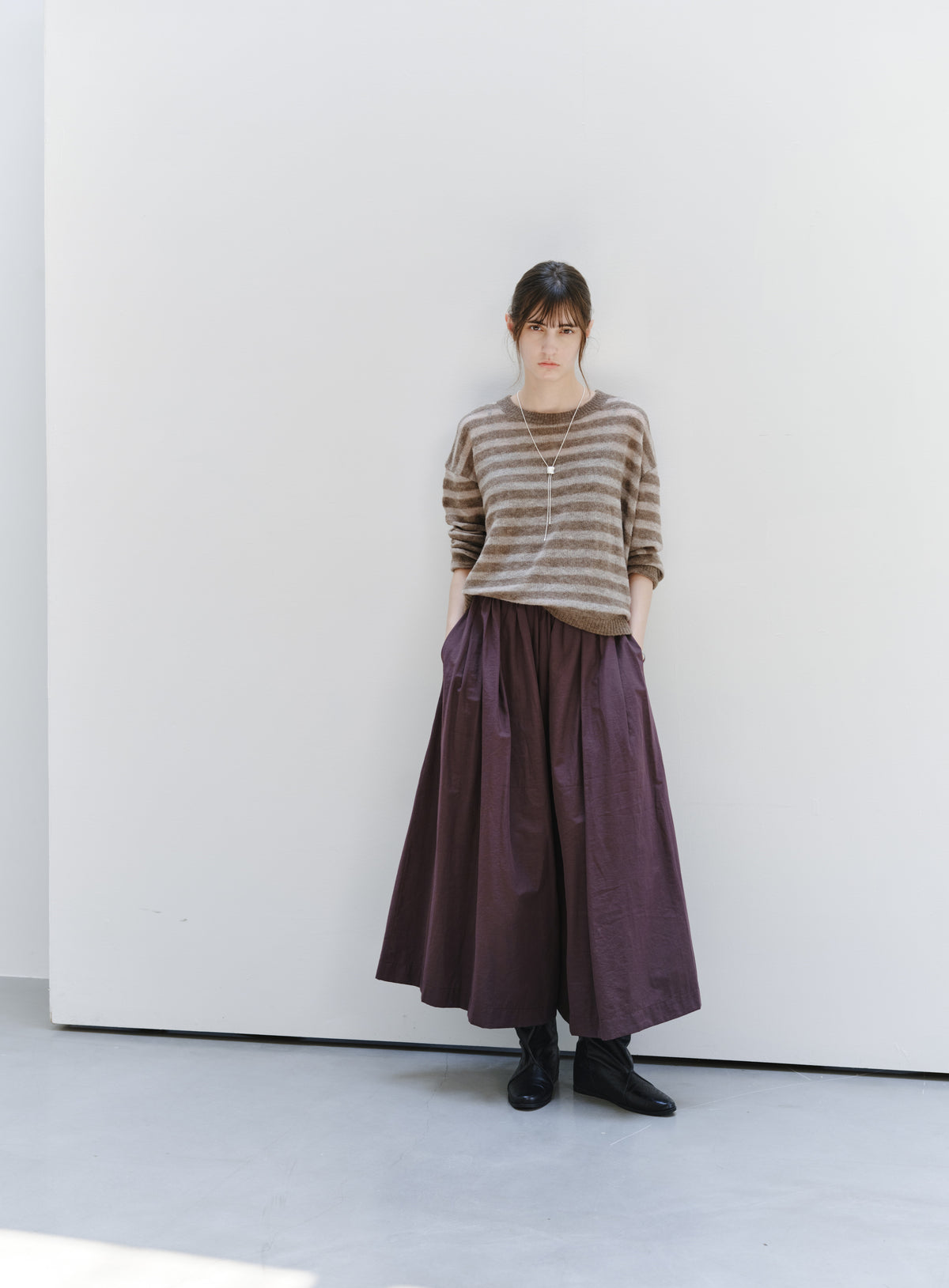 COLOR STRIPE LOOSE SWEATER