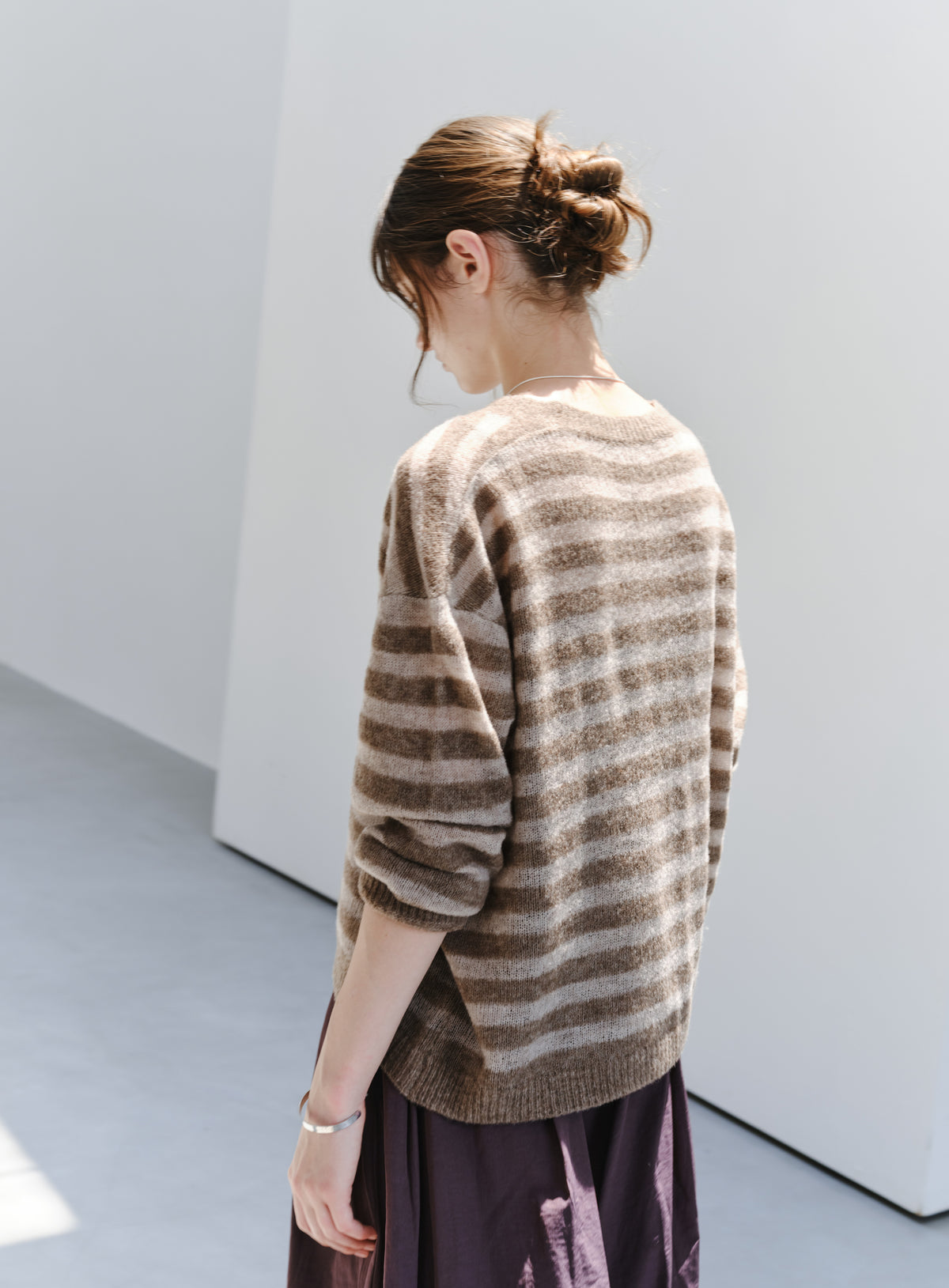 COLOR STRIPE LOOSE SWEATER