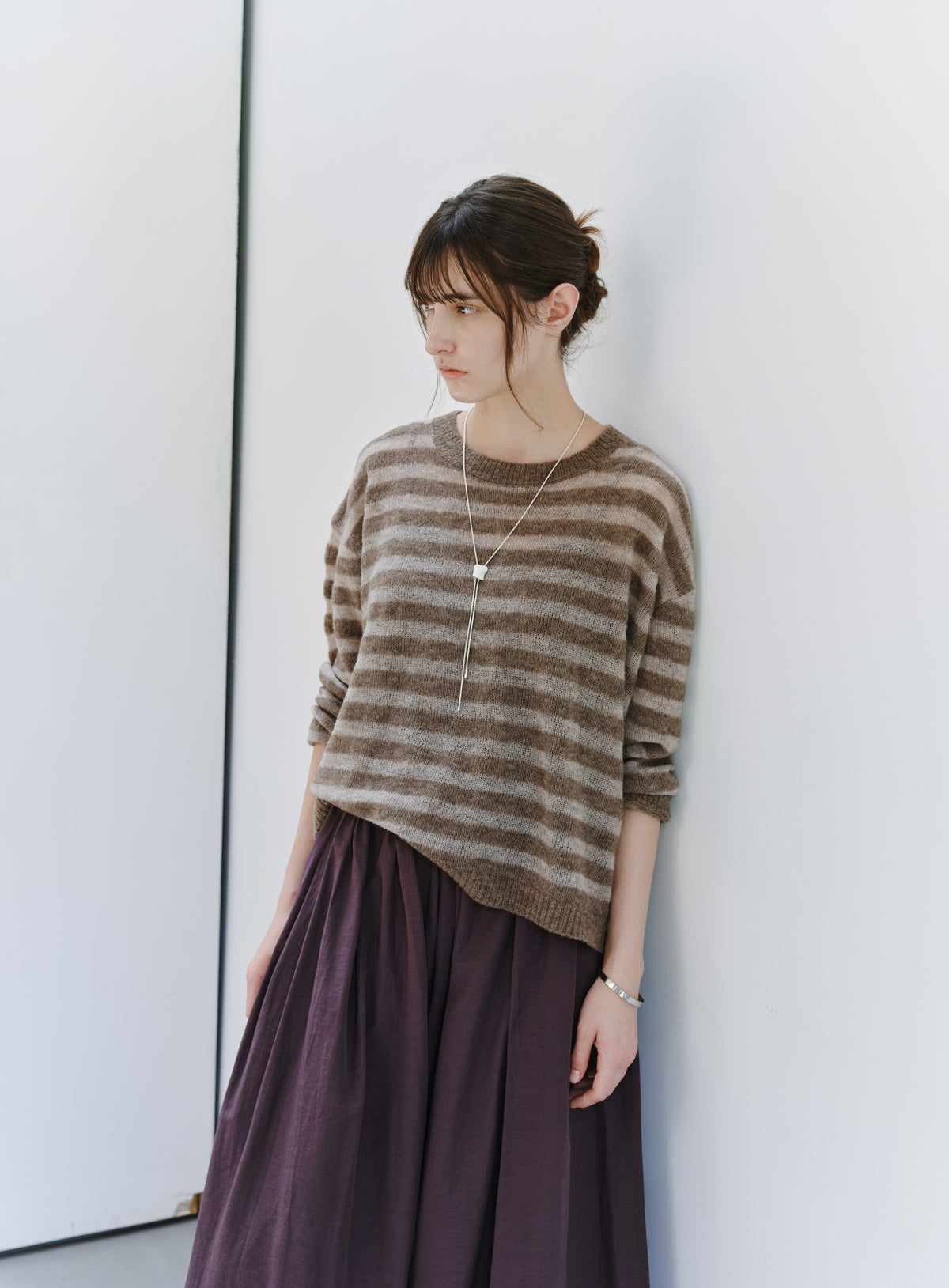 COLOR STRIPE LOOSE SWEATER