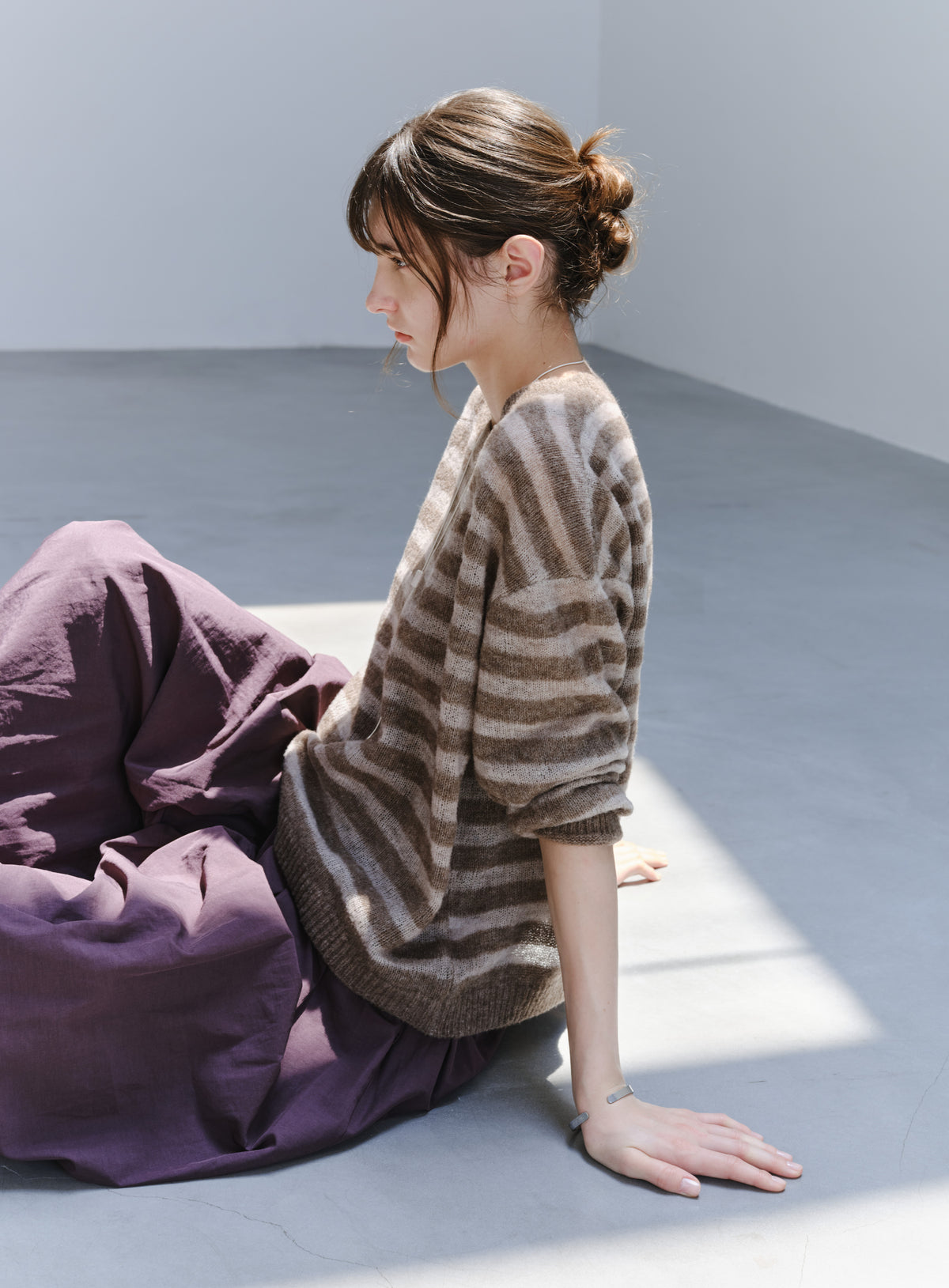 COLOR STRIPE LOOSE SWEATER
